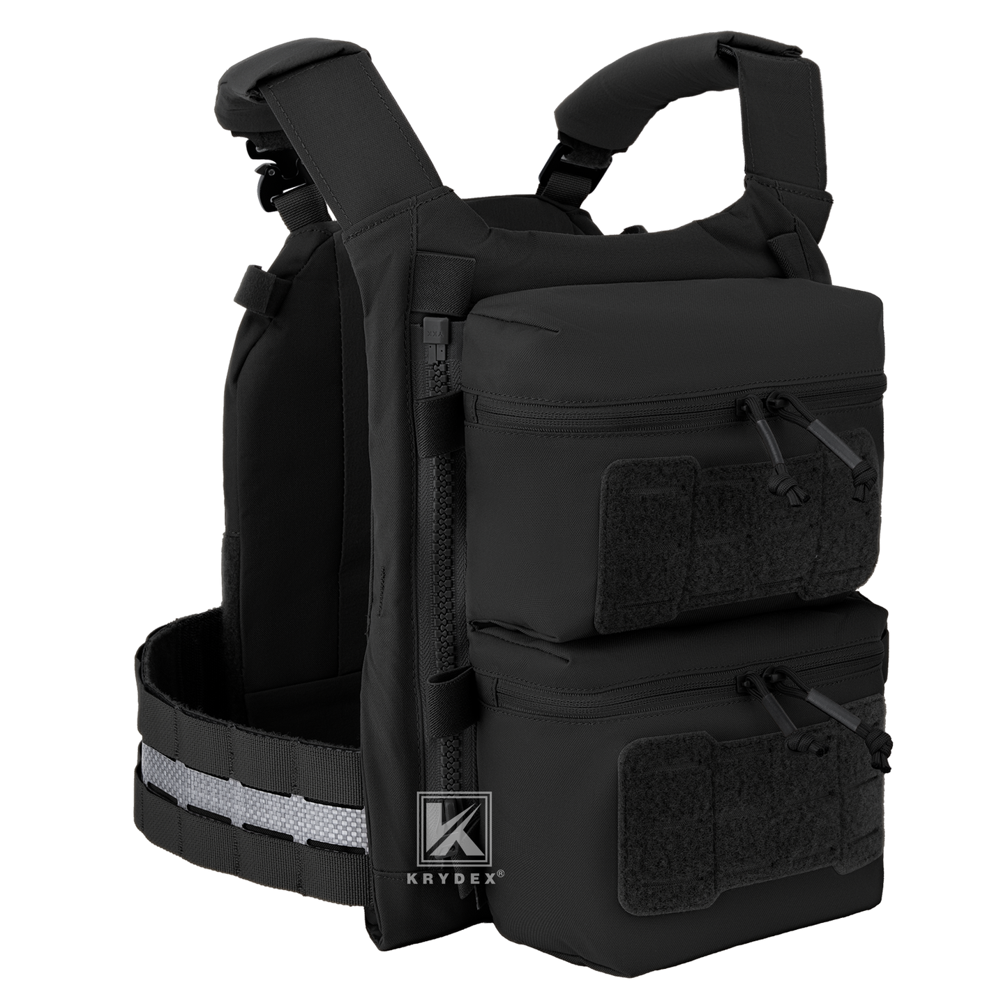 Krydex Tactical Back Panel Double Pouch Assault Zip On Modular Backpack for V5 vest
