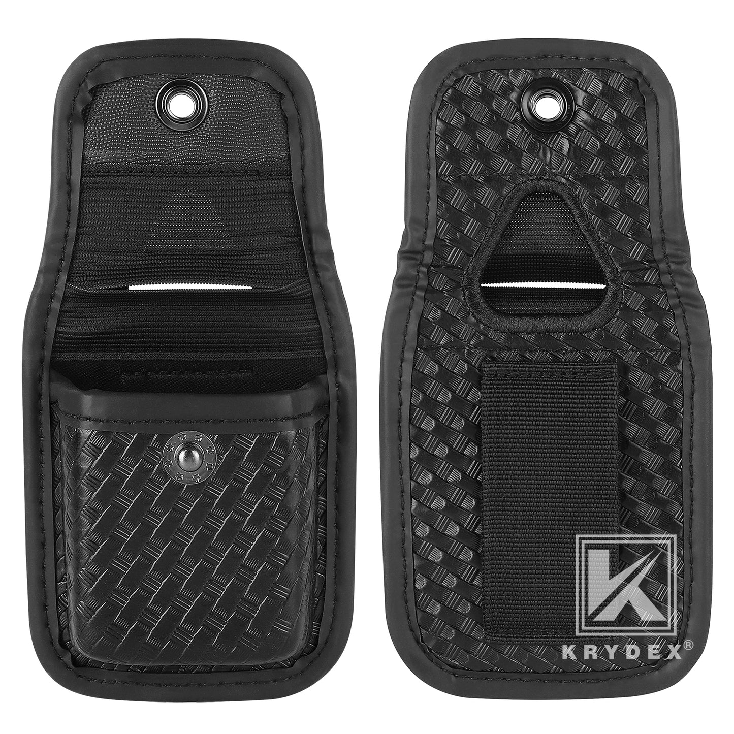 Krydex Glove Holder Basket Weave Molded Pager Pouch Latex Nitrile Disposable Gloves Pouch Fits 2" & 2.25" Duty Belt For Police Firefighter Law enforcement EMT Paramedic First Responders
