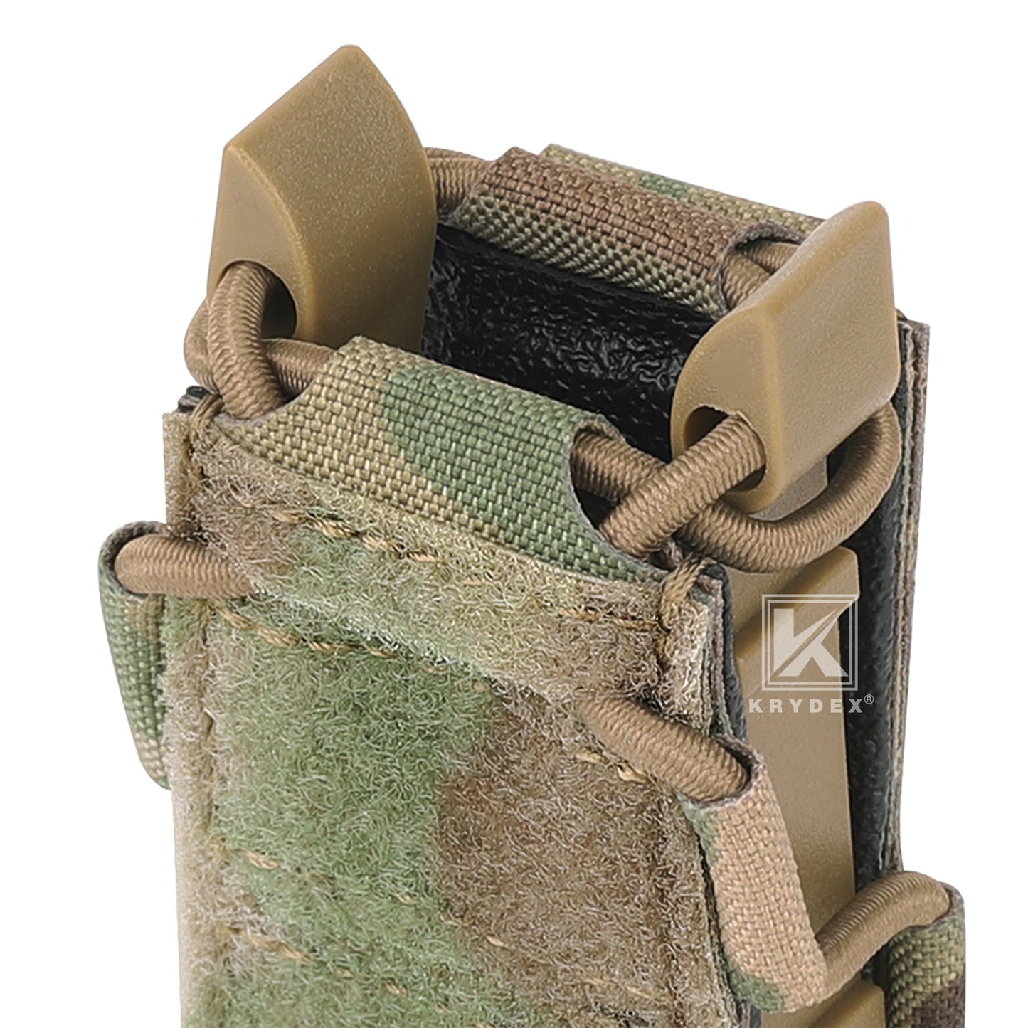 Krydex Tactical 9mm Magazine Pouch Open Top Pistol Mag Carrier Rapid Access MOLLE Compatible