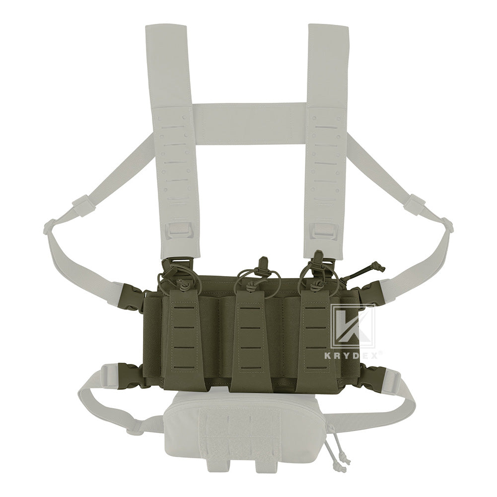 Krydex Tactical Triple Elastic 556 Magazine Pouch Placard GP Pouch Low-Profile Mag Holders for Chest Rig and Vest