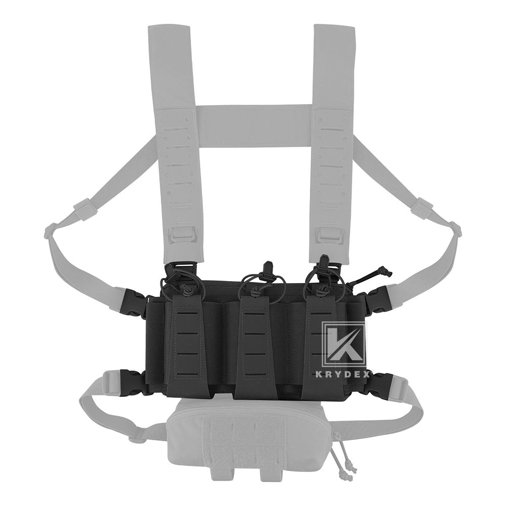 Krydex Tactical Triple Elastic 556 Magazine Pouch Placard GP Pouch Low-Profile Mag Holders for Chest Rig and Vest