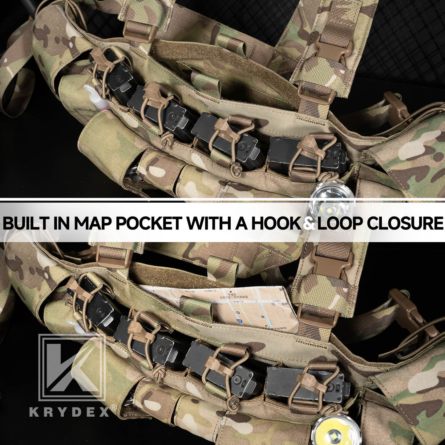 Krydex Tactical Chest Rig UW Gen IV Low Profile Micro Fight Rigs Carrier 556 9mm GP Pouch H Harness