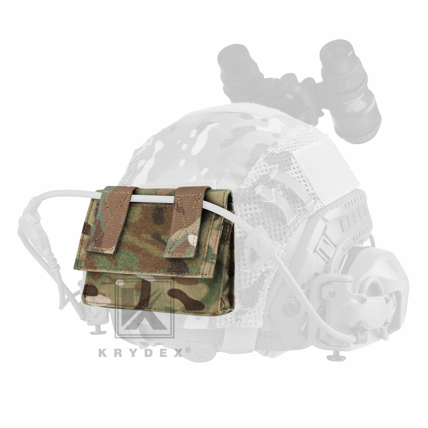 Krydex Tactical Helmet Counterweight Pouch NVG Battery Carrier Removable Holder Helmet Rear Pouch for OPS FAST BJ PJ MH Helmets