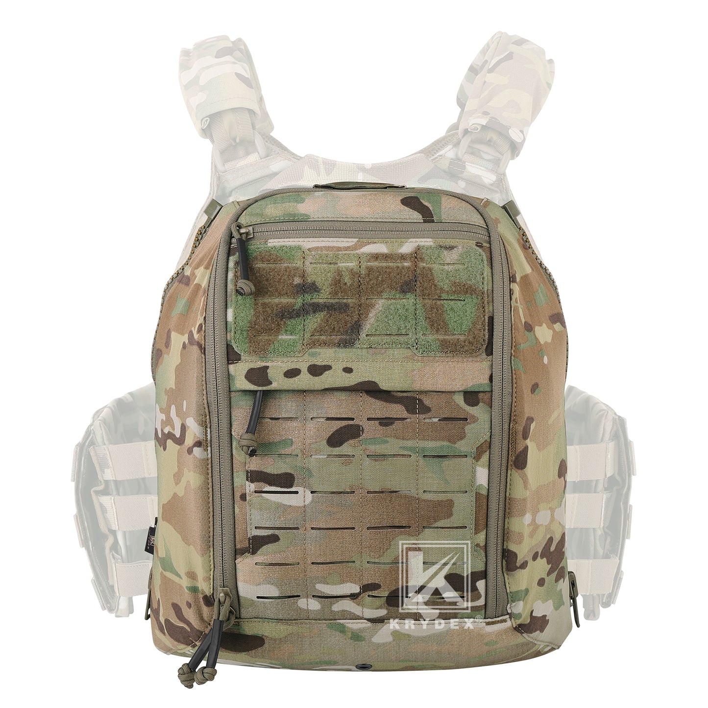 Krydex Tactical Zip-on Back Panel for Scarab Vest MOLLE Helmet Hydration Backpack