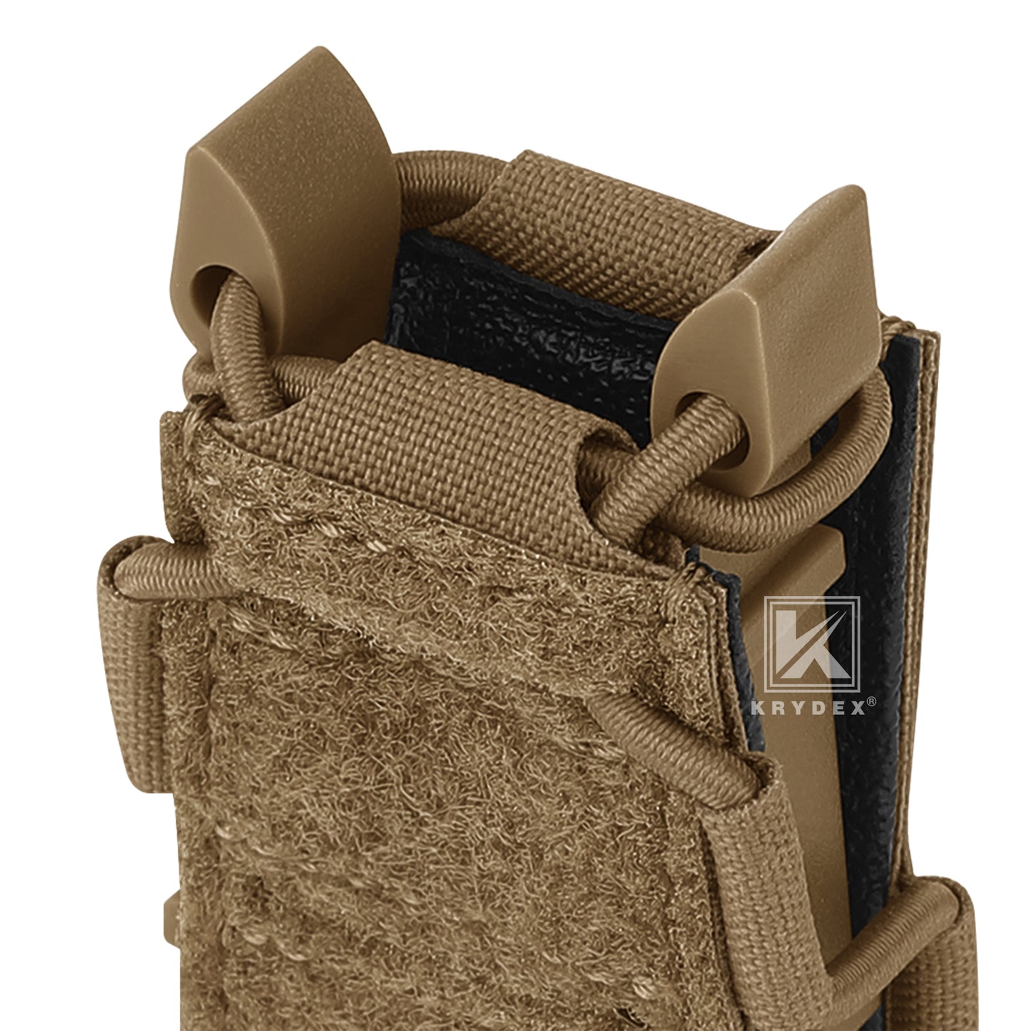 Krydex Tactical 9mm Magazine Pouch Open Top Pistol Mag Carrier Rapid Access MOLLE Compatible