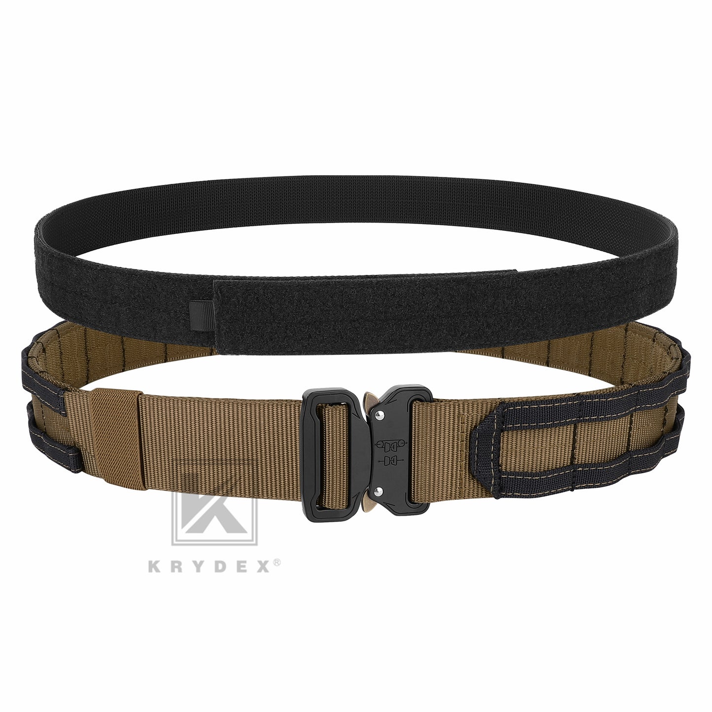 KRYDEX Quick Release 1.5"-1.75" Heavy Duty Metal Buckle Molle Rigger Outer & Inner Belt Airsoft Battle Tactical Outdoor Adjustable Waistband