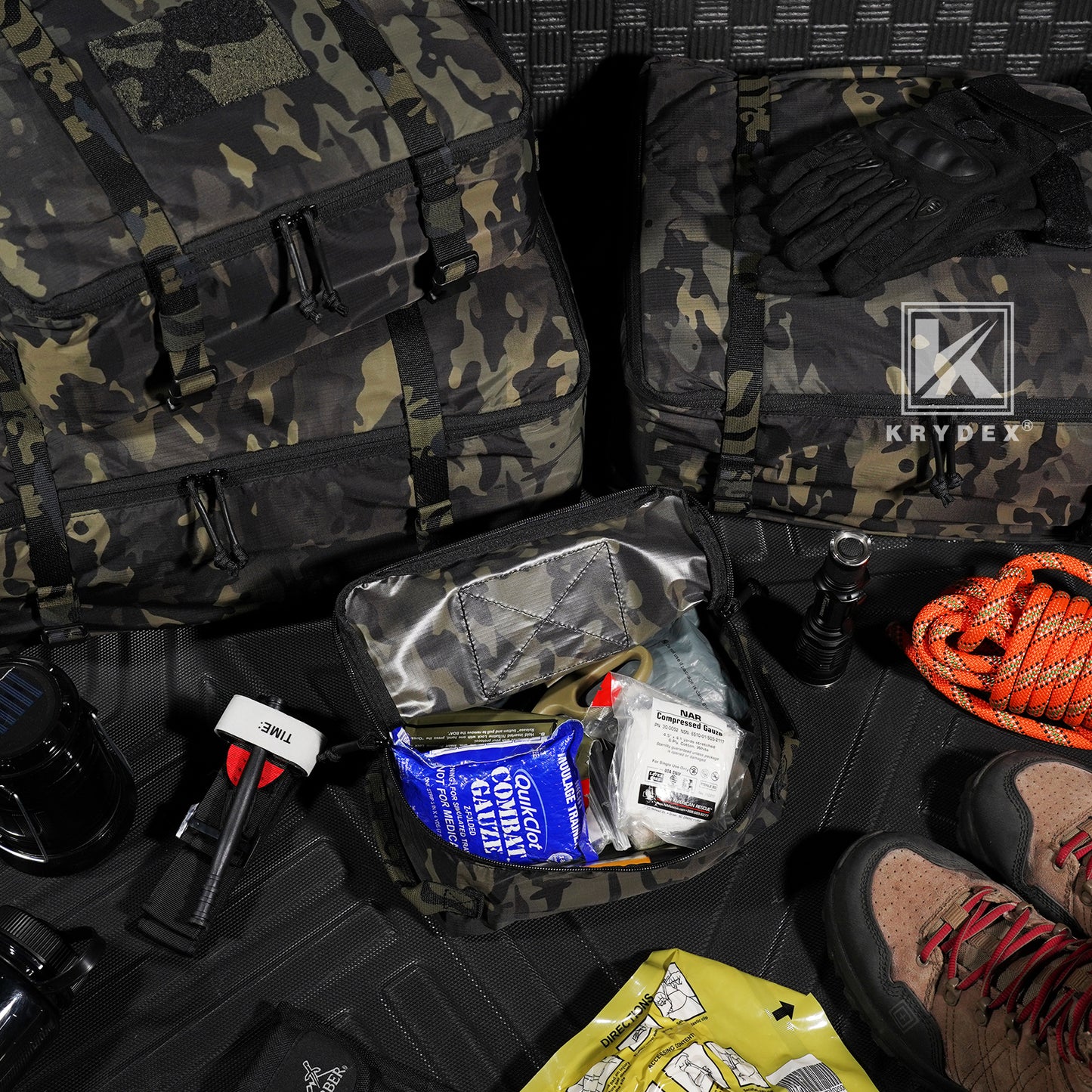 Krydex Tactical Travel Packing Organizer 70D Nylon Packing Cubes Waterproof Luggage Bags YKK Zipper 4pcs set