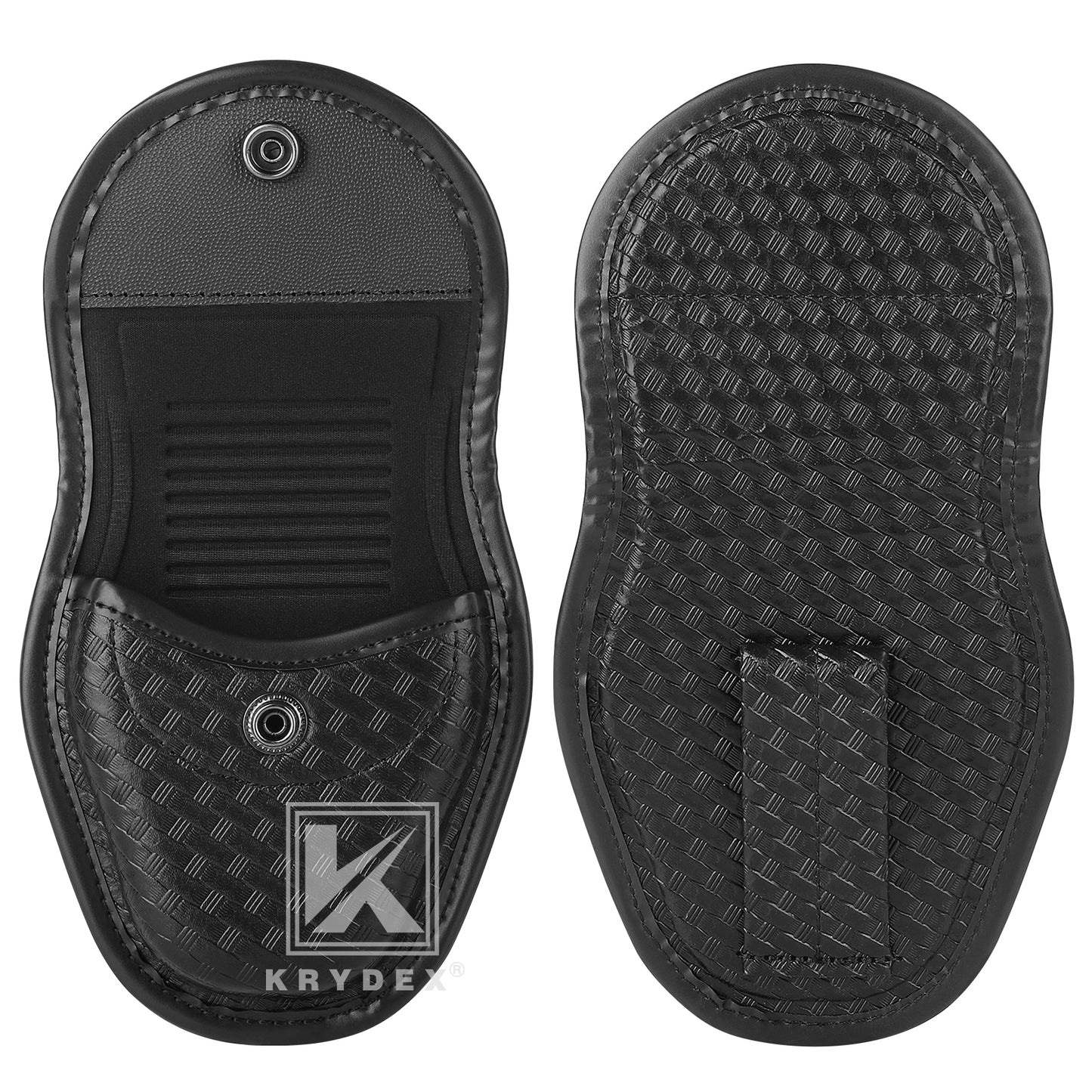 Krydex Hidden Snap Basket weave Handcuff Case Single Handcuff Pouch Fits 2” & 2.25” Duty Belt For Police Law Enforcement & Security Guard Equipment