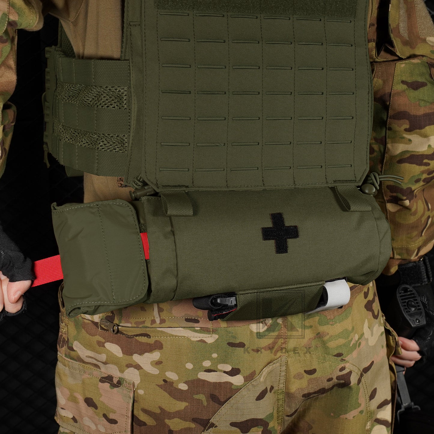 Krydex Tactical First AID Trauma Roll Up Medic Pouch EMT IFAK Dangler Drop Dump Pouch for Vest Chest Rig