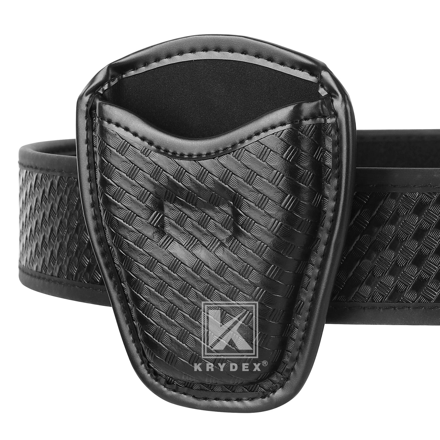 Krydex Open Top Basket weave Handcuff Case for Duty Belt Single Handcuff Pouch Fits 2” & 2.25” Duty Belt For Police Law Enforcement & Security Guard Equipment