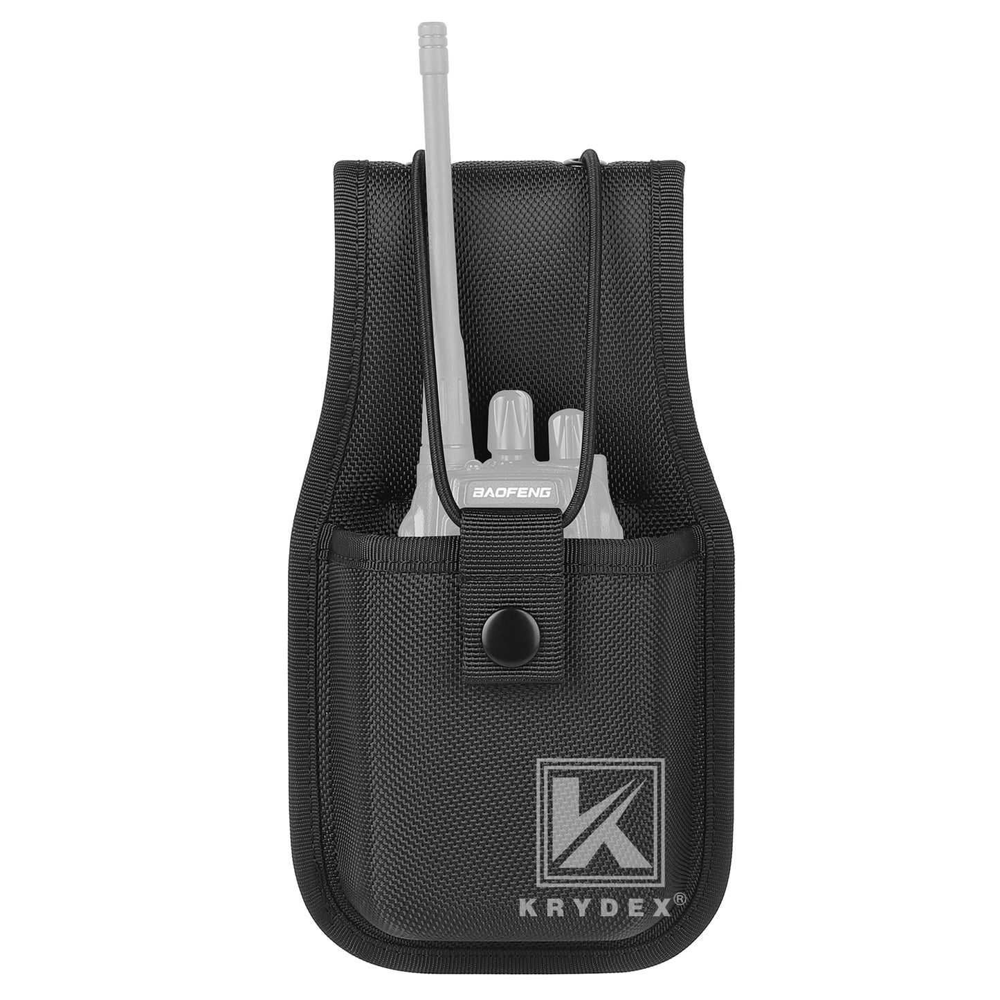Krydex 1680D Nylon Radio Pouch for Duty Belt Universal Radio Holster Walkie Talkies for Police Security & Law Enforcement Heavy Duty Durable Fits 2" & 2.25" Belts