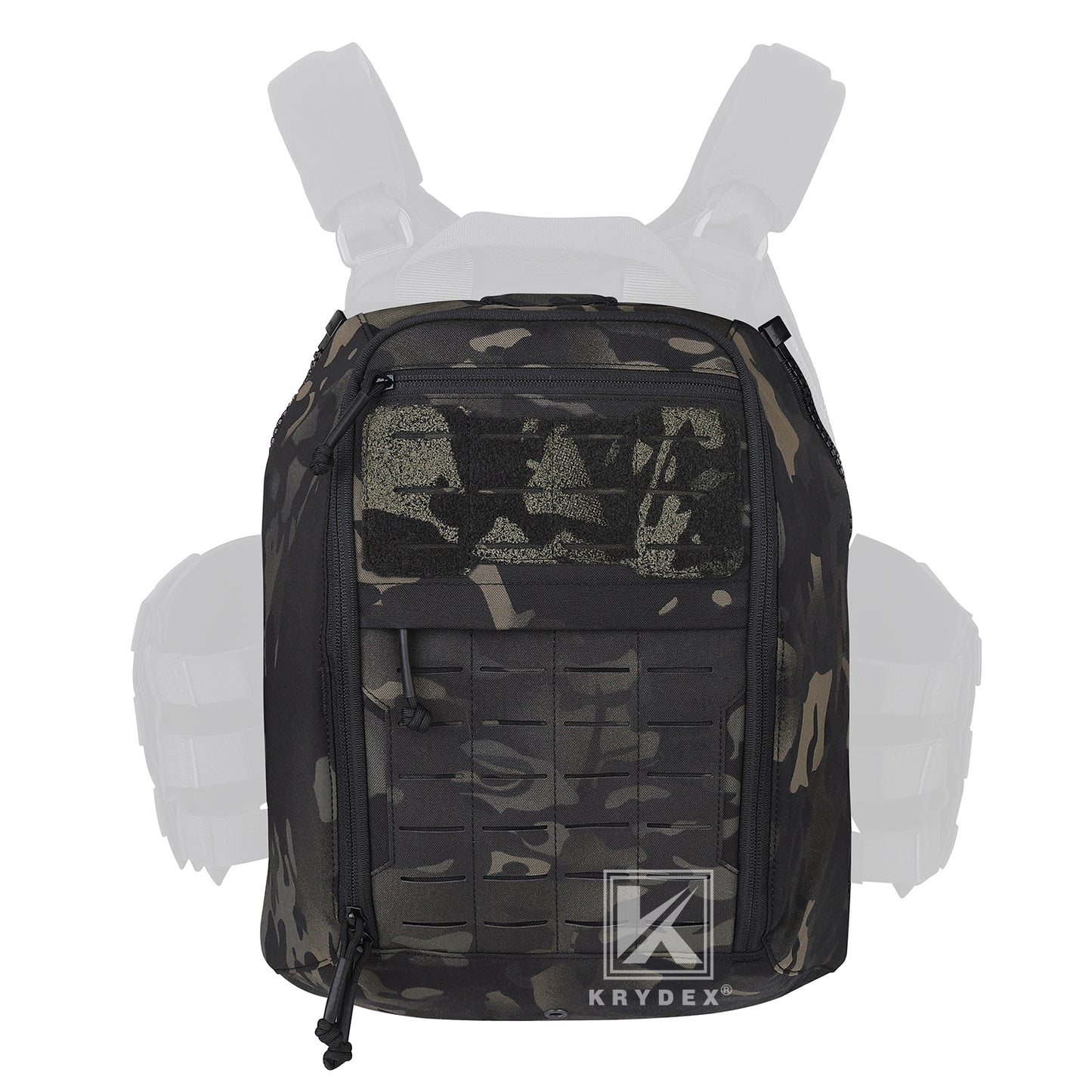 Krydex Tactical Zip-on Back Panel for Scarab Vest MOLLE Helmet Hydration Backpack