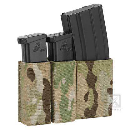 Krydex Tactical Double 9mm & 5.56 Magazine Pouch Mag Holder Duty Belt & Molle Compatible