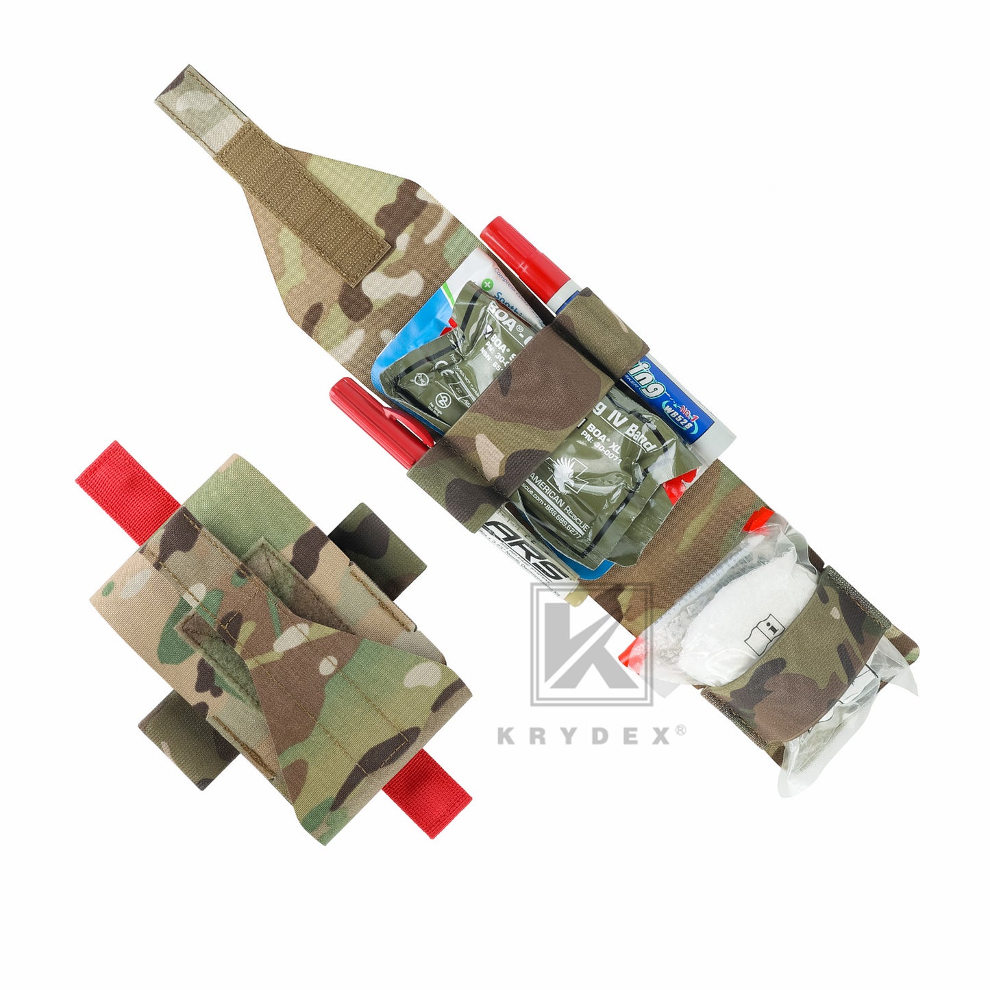 Krydex Tactical Micro Trauma Pouch MED IFAK Kit First Aid Insert Medical Holder Removable Tourniquet Holder MOLLE & Belt Compatible
