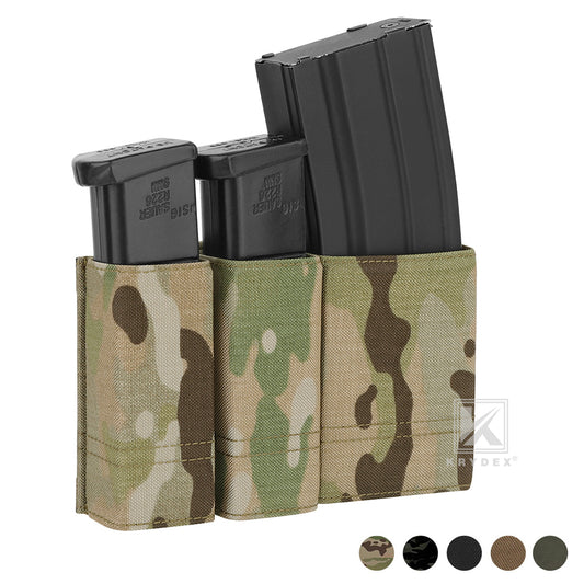 Krydex Tactical Double 9mm & 5.56 Magazine Pouch Mag Holder Duty Belt & Molle Compatible