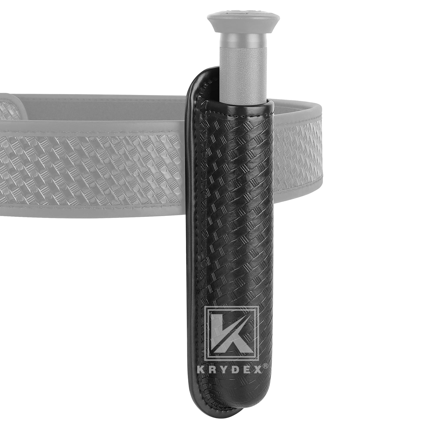 Krydex Molded Baton Holder Fits 16 - 21" Expandable Batons Basket Weave Baton Pouch Fits 1.5" 1.75" 2" 2.25" Duty Belt For Police Security Officer LE
