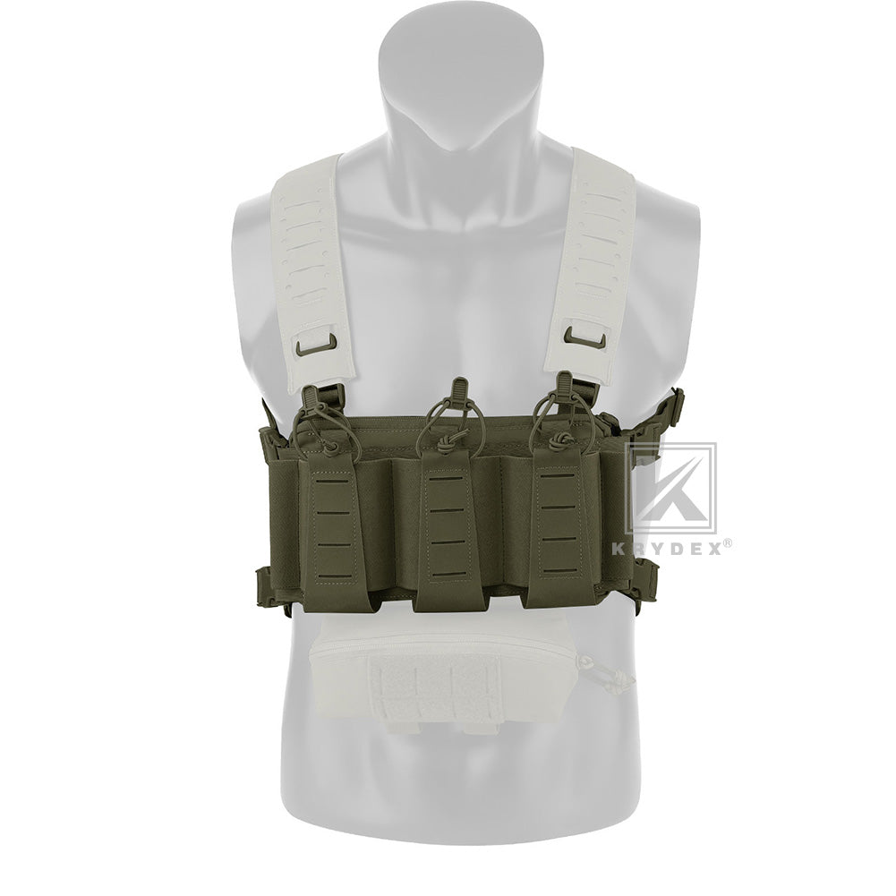 Krydex Tactical Triple Elastic 556 Magazine Pouch Placard GP Pouch Low-Profile Mag Holders for Chest Rig and Vest