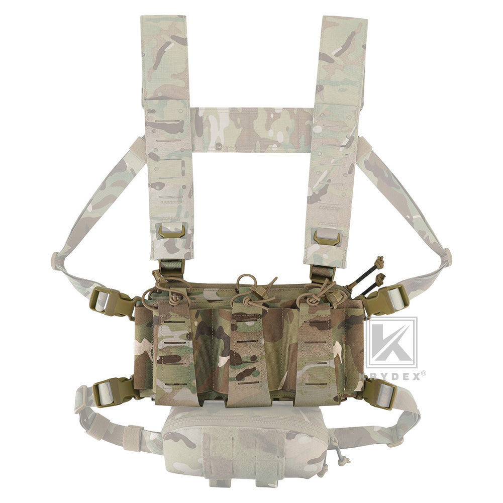 Krydex Tactical Triple Elastic 556 Magazine Pouch Placard GP Pouch Low-Profile Mag Holders for Chest Rig and Vest