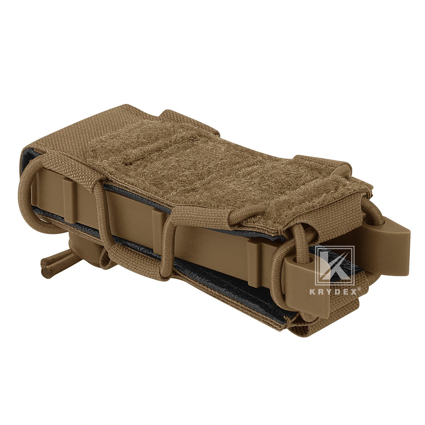 Krydex Tactical 9mm Magazine Pouch Open Top Pistol Mag Carrier Rapid Access MOLLE Compatible