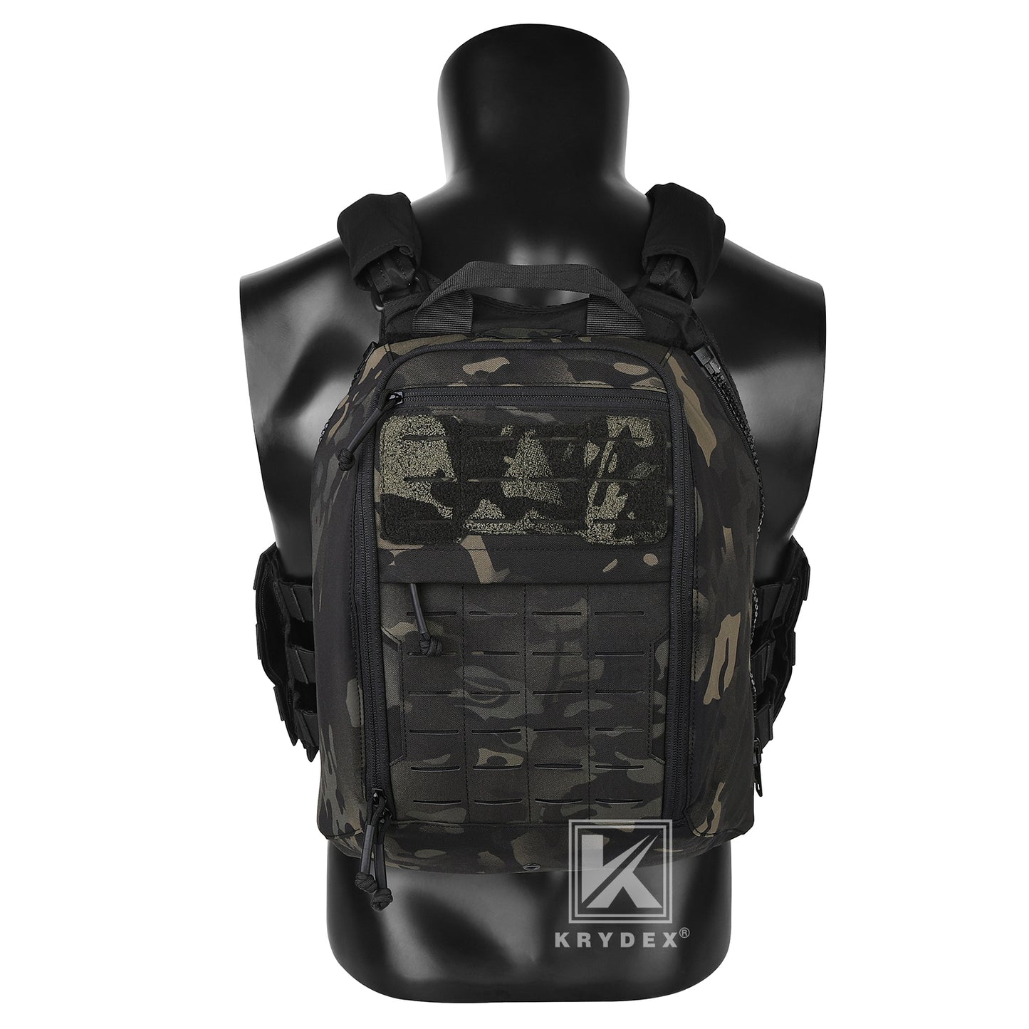 Krydex Tactical Zip-on Back Panel for Scarab Vest MOLLE Helmet Hydration Backpack