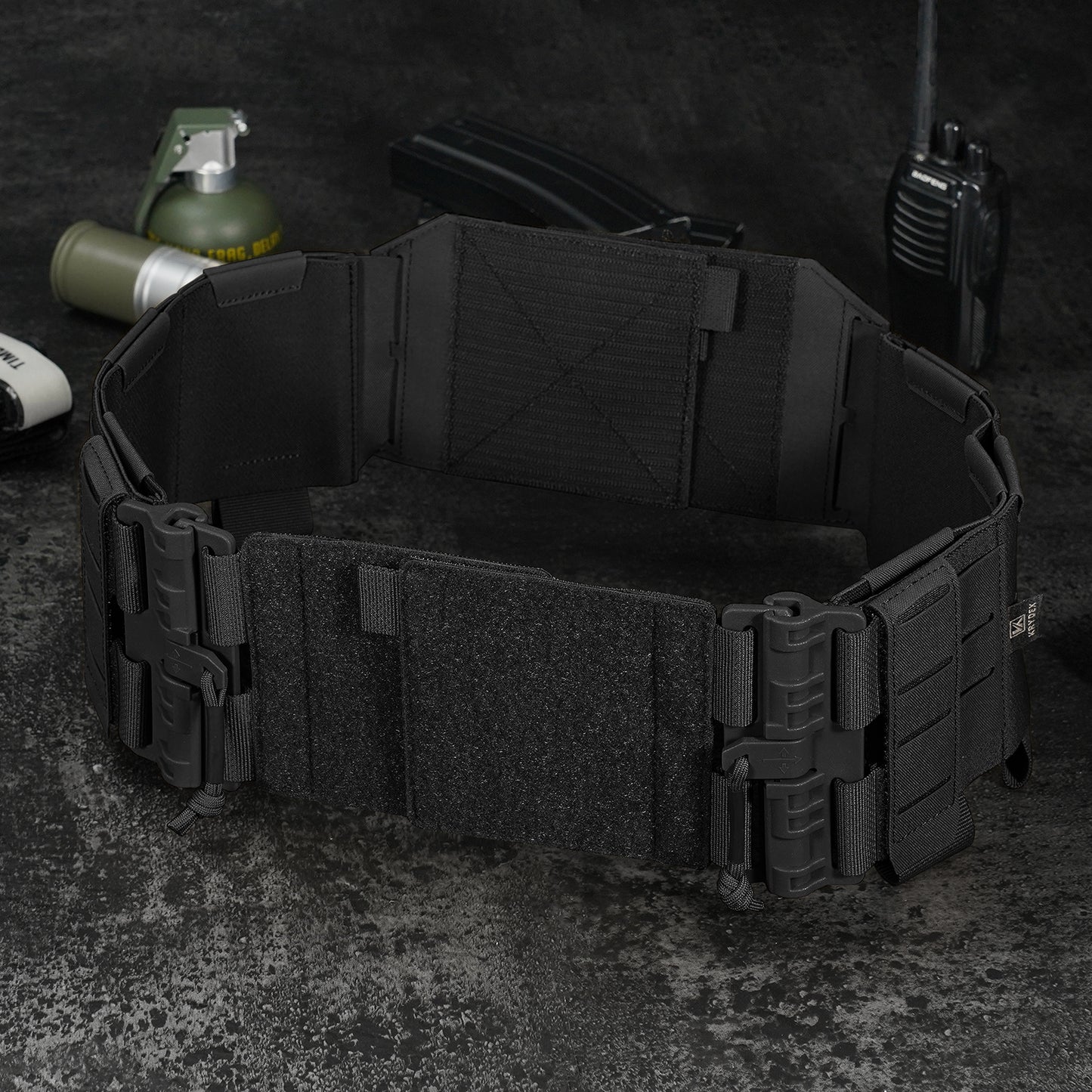 Krydex Tactical Modular Elastic Cummerbund Quick Release Buckle Vest Cummerbund Adjustable Triple Mag Holders Band Fits for K-Zero, JPC, CPC , LBT, FCPC