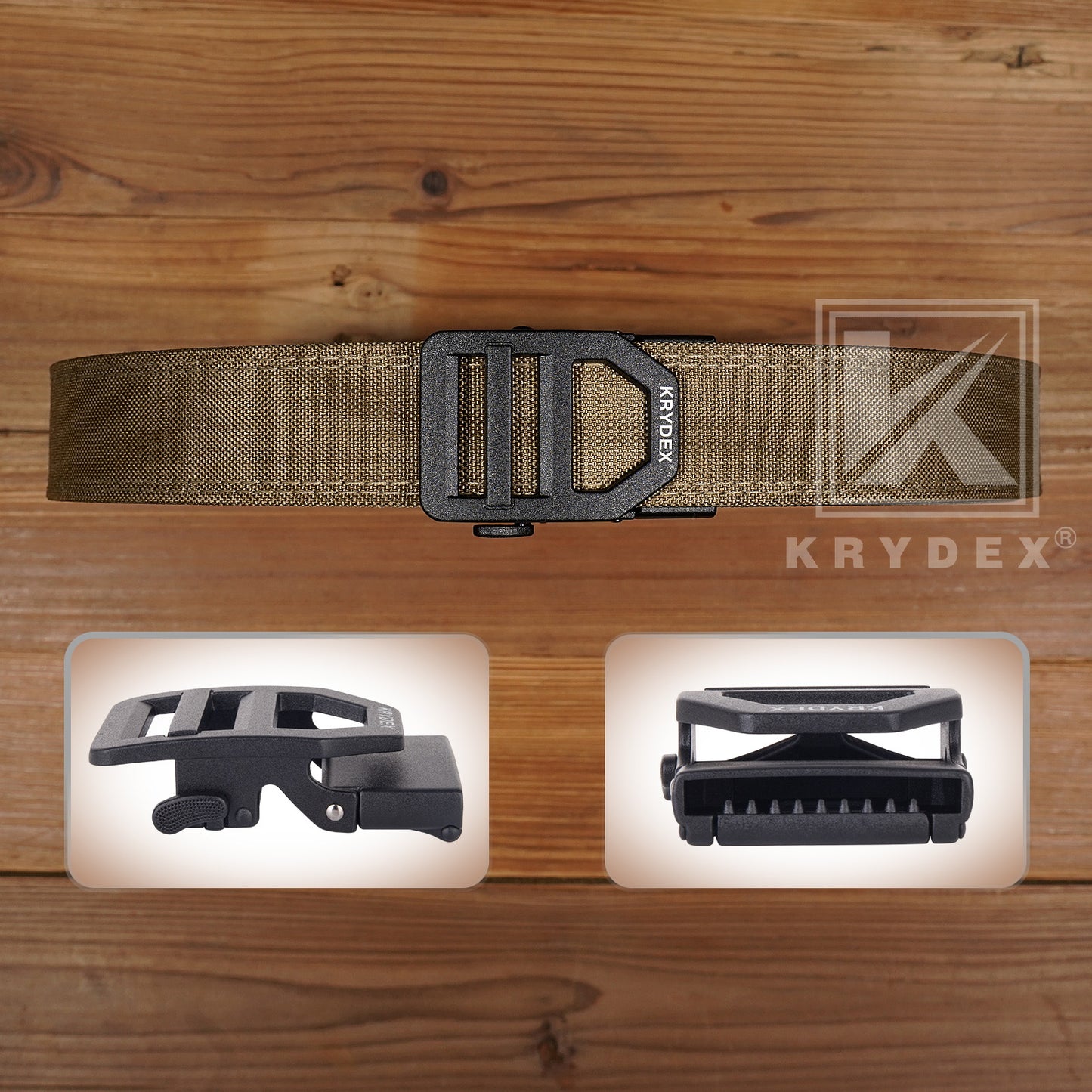 Krydex Tactical Belt 1.5" Heavy Duty EDC Gun Belt Rigid Nylon CCW Belt Quick Release