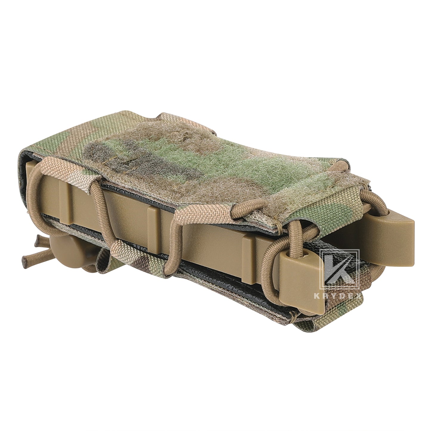 Krydex Tactical 9mm Magazine Pouch Open Top Pistol Mag Carrier Rapid Access MOLLE Compatible