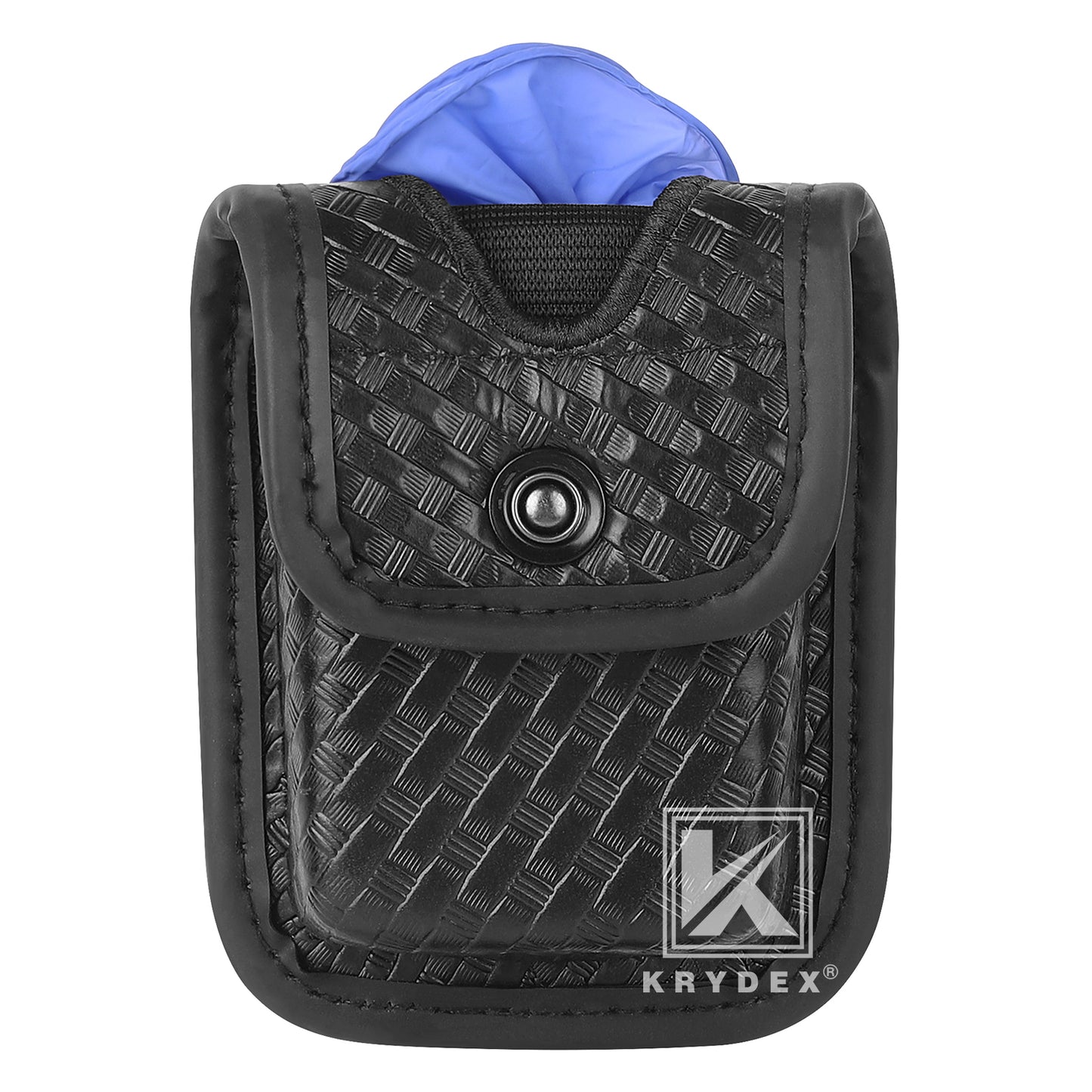 Krydex Glove Holder Basket Weave Molded Pager Pouch Latex Nitrile Disposable Gloves Pouch Fits 2" & 2.25" Duty Belt For Police Firefighter Law enforcement EMT Paramedic First Responders