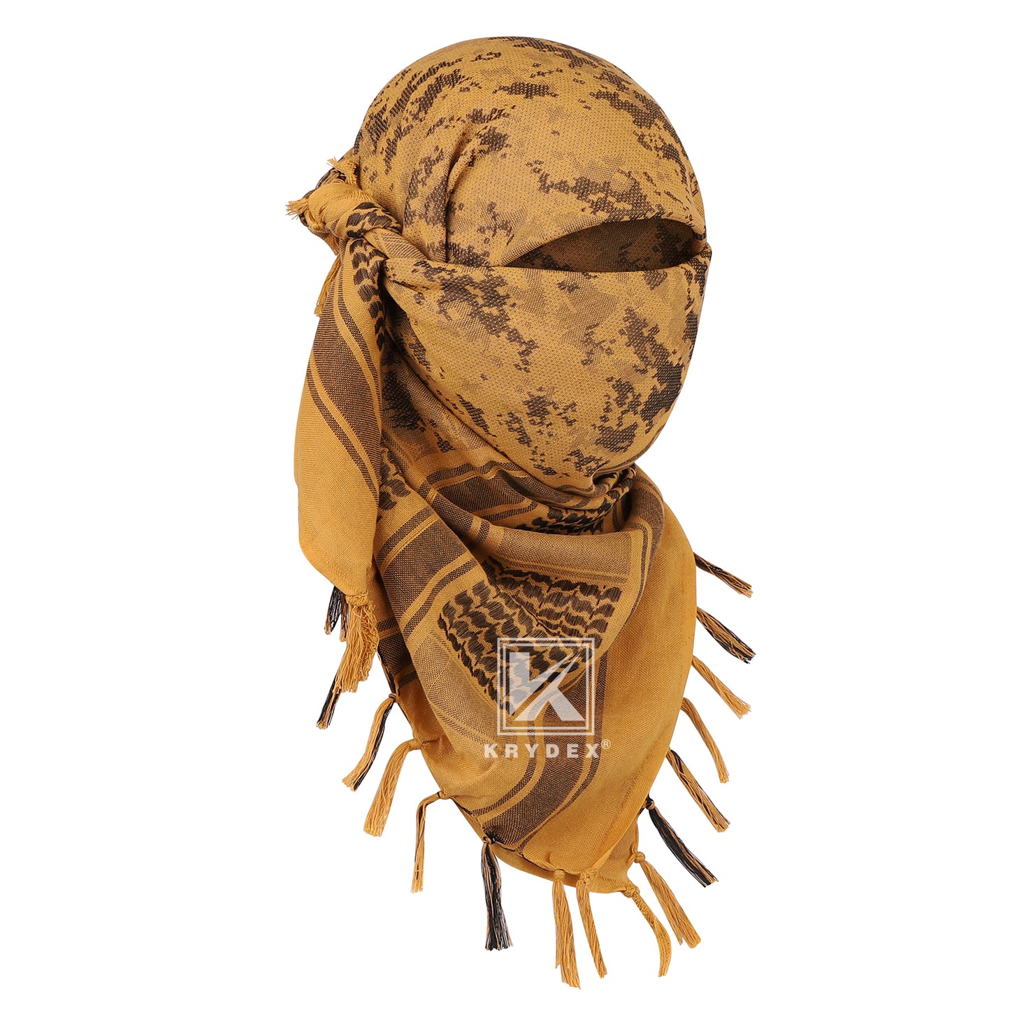 Krydex Tactical Scarf Headwrap Facecover Cotton Shemagh Breathable Balaclava Face Mask Neck Gaiter 43” x 43”