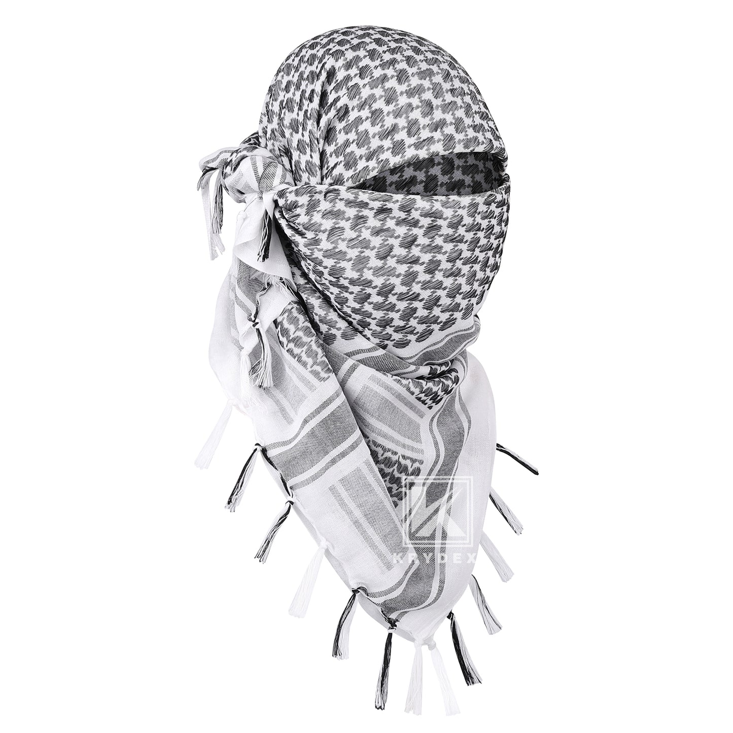 Krydex Tactical Scarf Headwrap Facecover Cotton Shemagh Breathable Balaclava Face Mask Neck Gaiter 43” x 43”