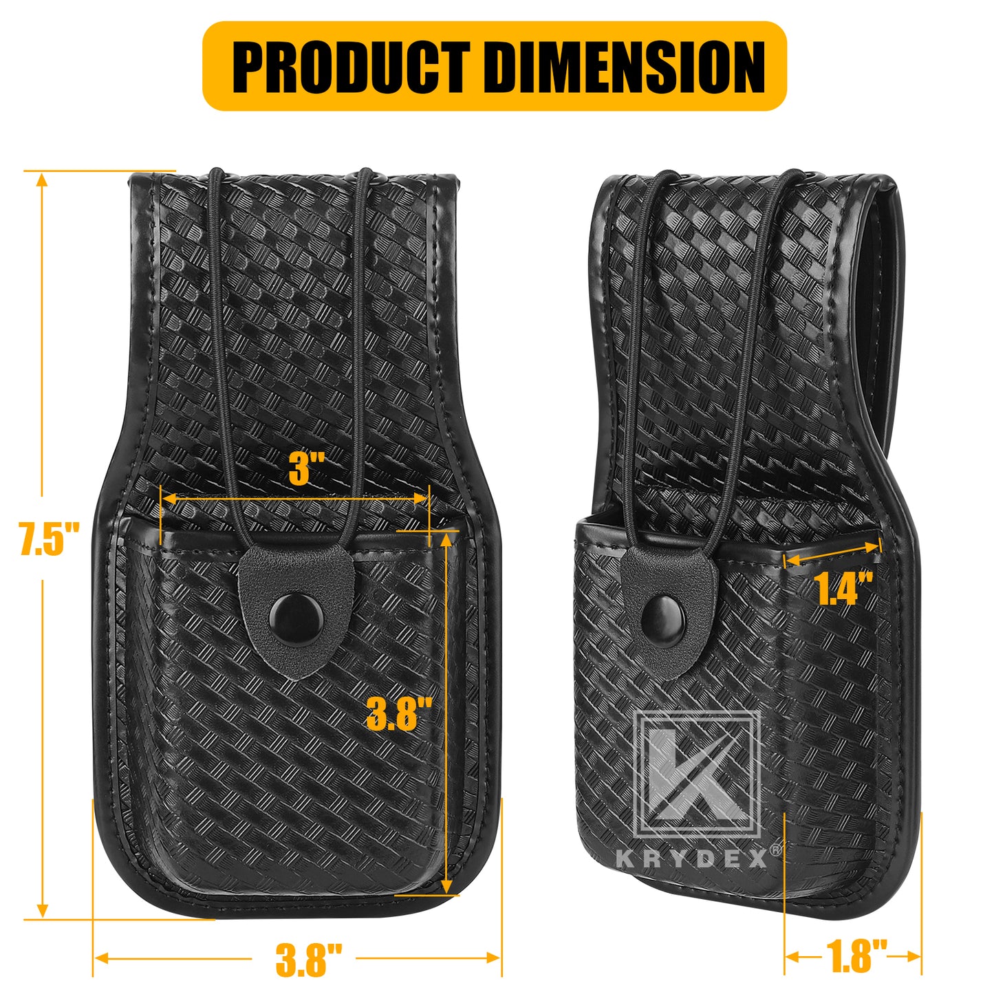 Krydex Basket Weave Radio Pouch for Duty Belt Universal Police Radio Walkie Talkies Holster for Security & Law Enforcement Fits 2" & 2.25" Belts For MT500 MT1000