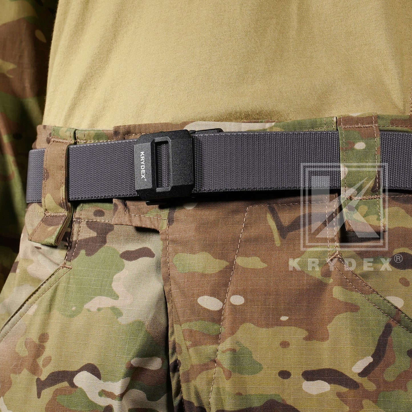 Krydex 1.5" Tactical Belt No Hole Auto-Locking Duty Work Belt Nylon Stretch EDC Belt