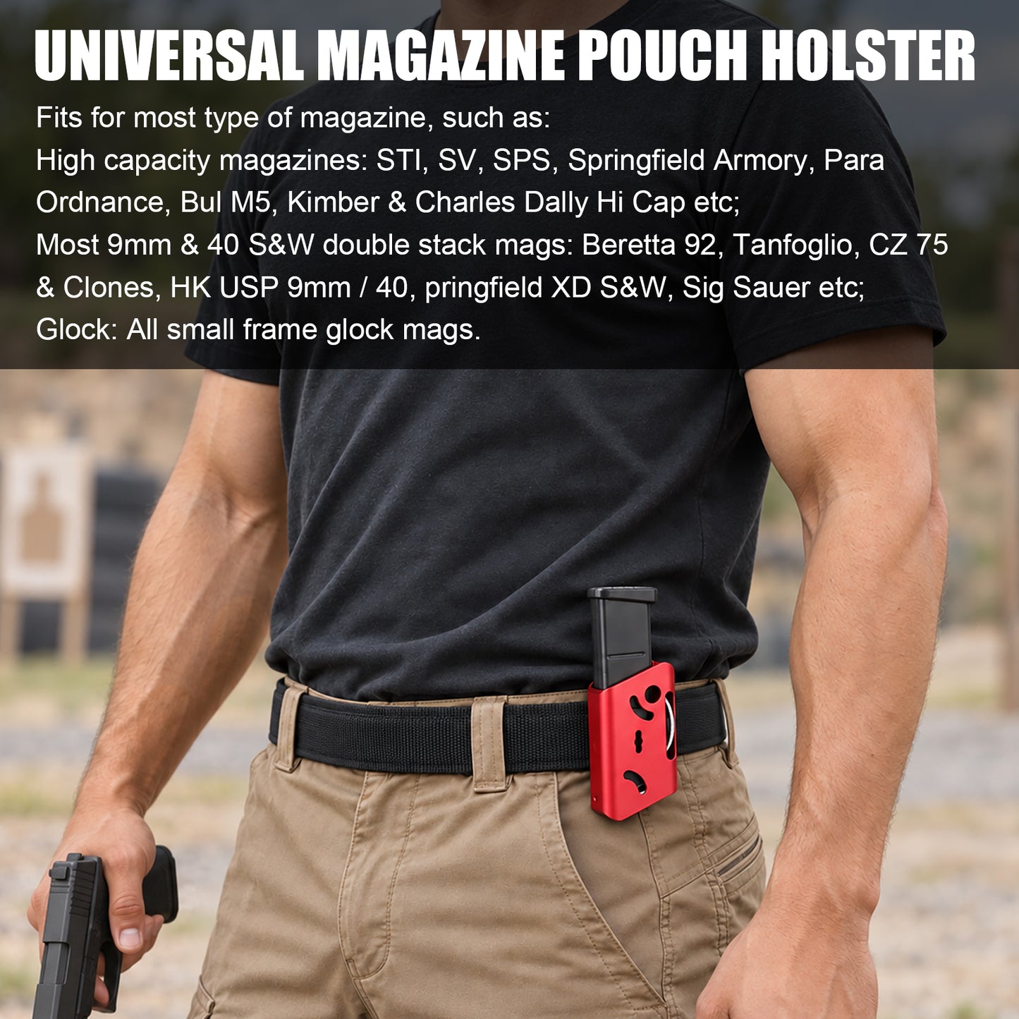 KRYDEX Magazine Pouch Holder IPSC USPSA Pistol Gun Mag Holster CNC Aluminum Race Master Mag Carrier