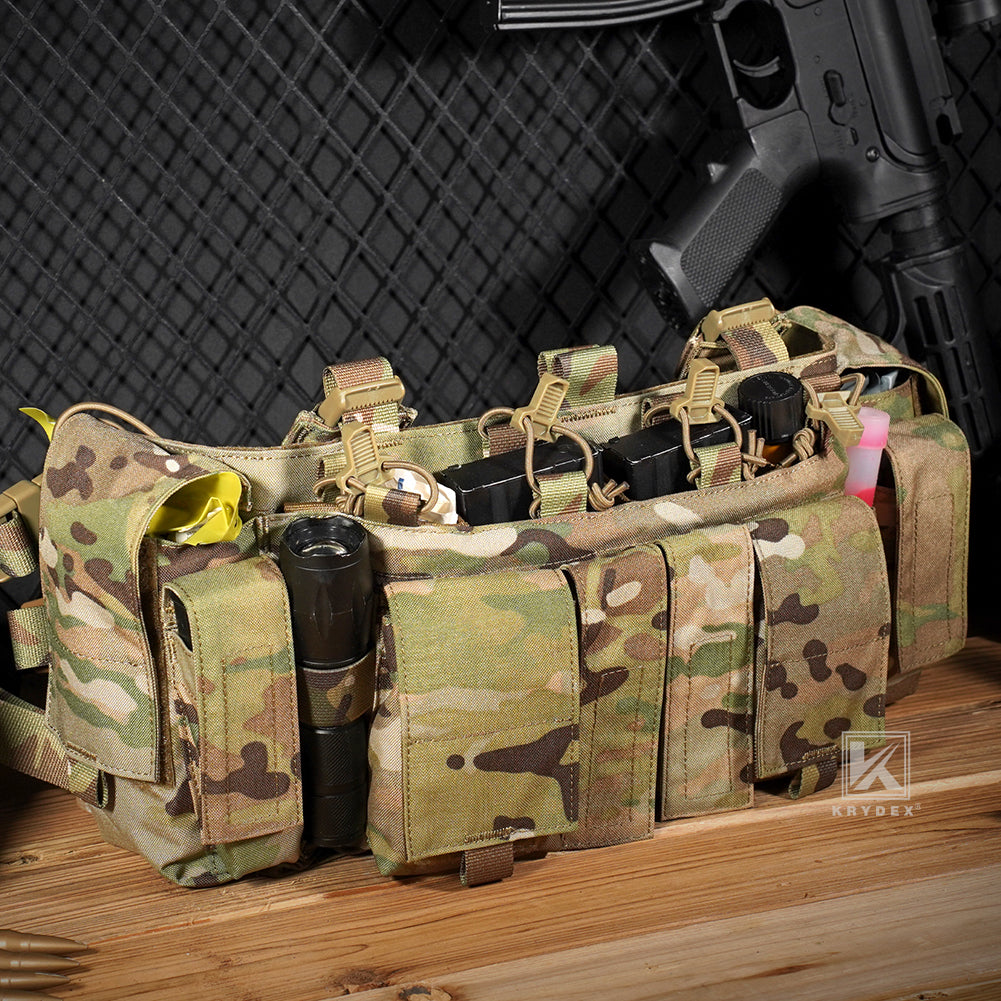 Krydex Tactical Chest Rig UW Gen IV Low Profile Micro Fight Rigs Carrier 556 9mm GP Pouch H Harness