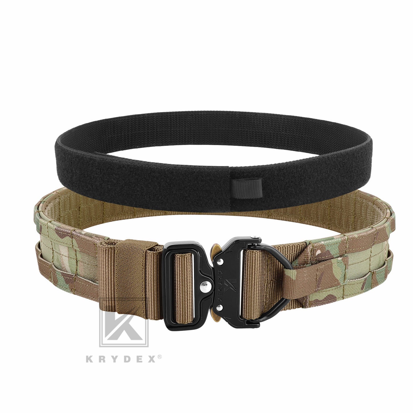 KRYDEX 1.75”& 1.5” Tactical Quick Release MOLLE D-Ring Belt Rigger Duty Gun Belt Outer & Inner Hunting Shooting Belt