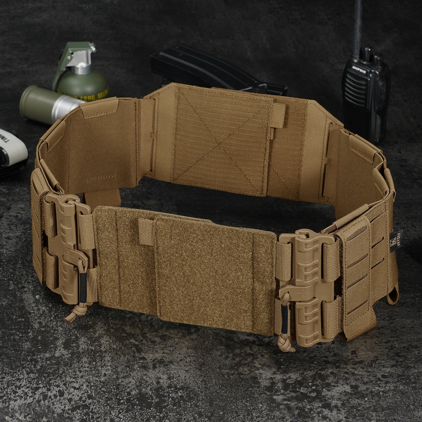 Krydex Tactical Modular Elastic Cummerbund Quick Release Buckle Vest Cummerbund Adjustable Triple Mag Holders Band Fits for K-Zero, JPC, CPC , LBT, FCPC