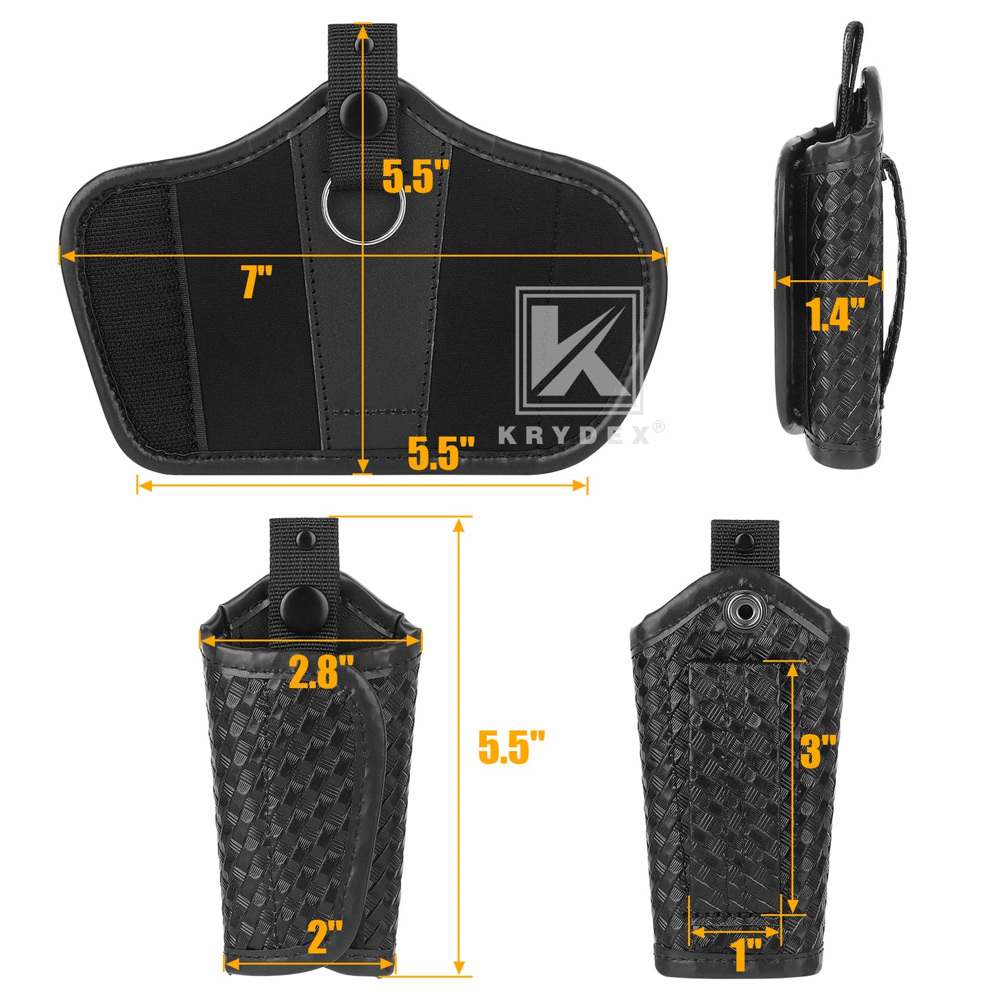 Krydex Accumold Slient Basket Weave Key Holder for 2” & 2.25” Duty Belt Police Key Keeper Law Enforcement Sheriff Equipment