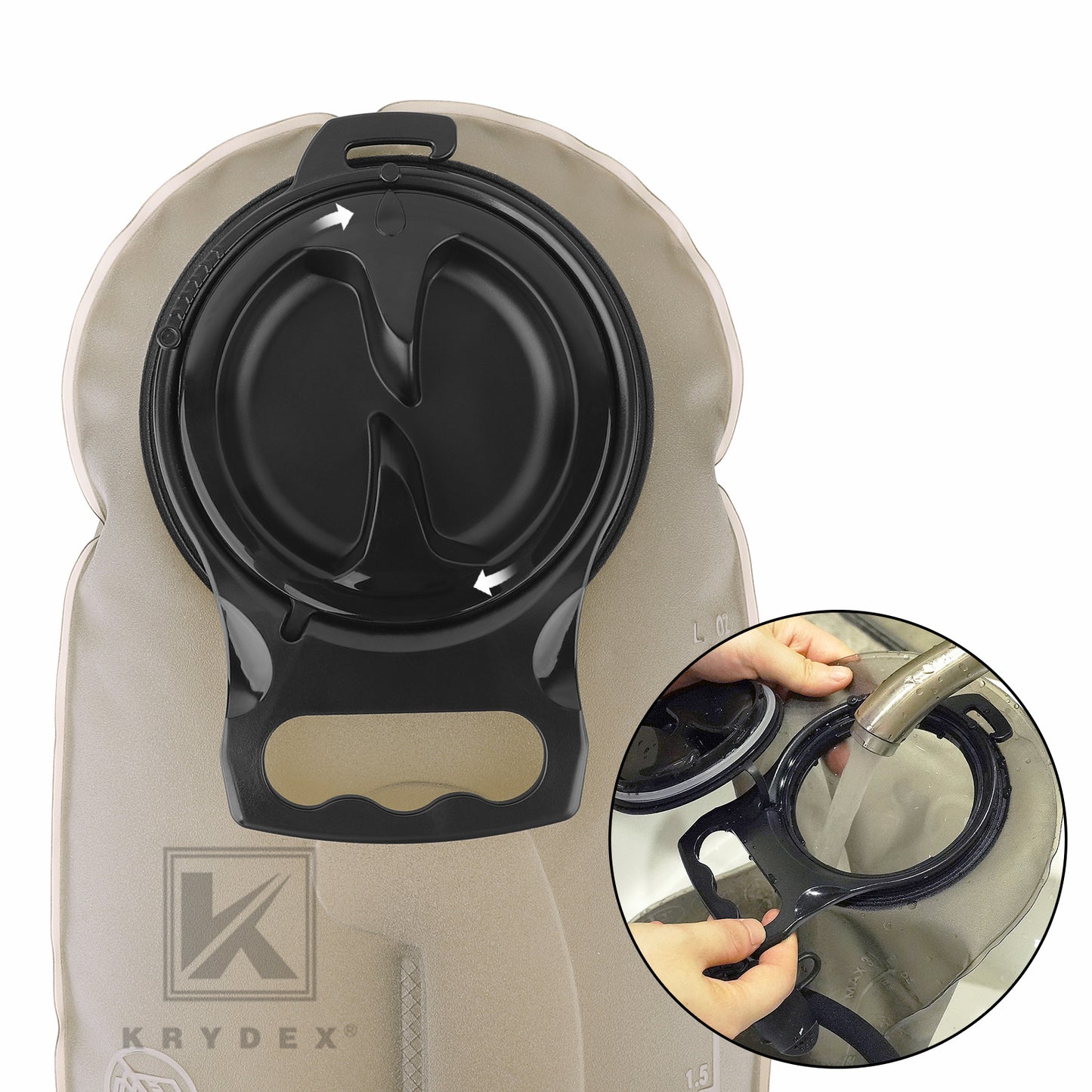 Krydex Tactical Hydration Pack 1.5L 50oz Water Bladder Carrier MOLLE for vest Hydro Backpack