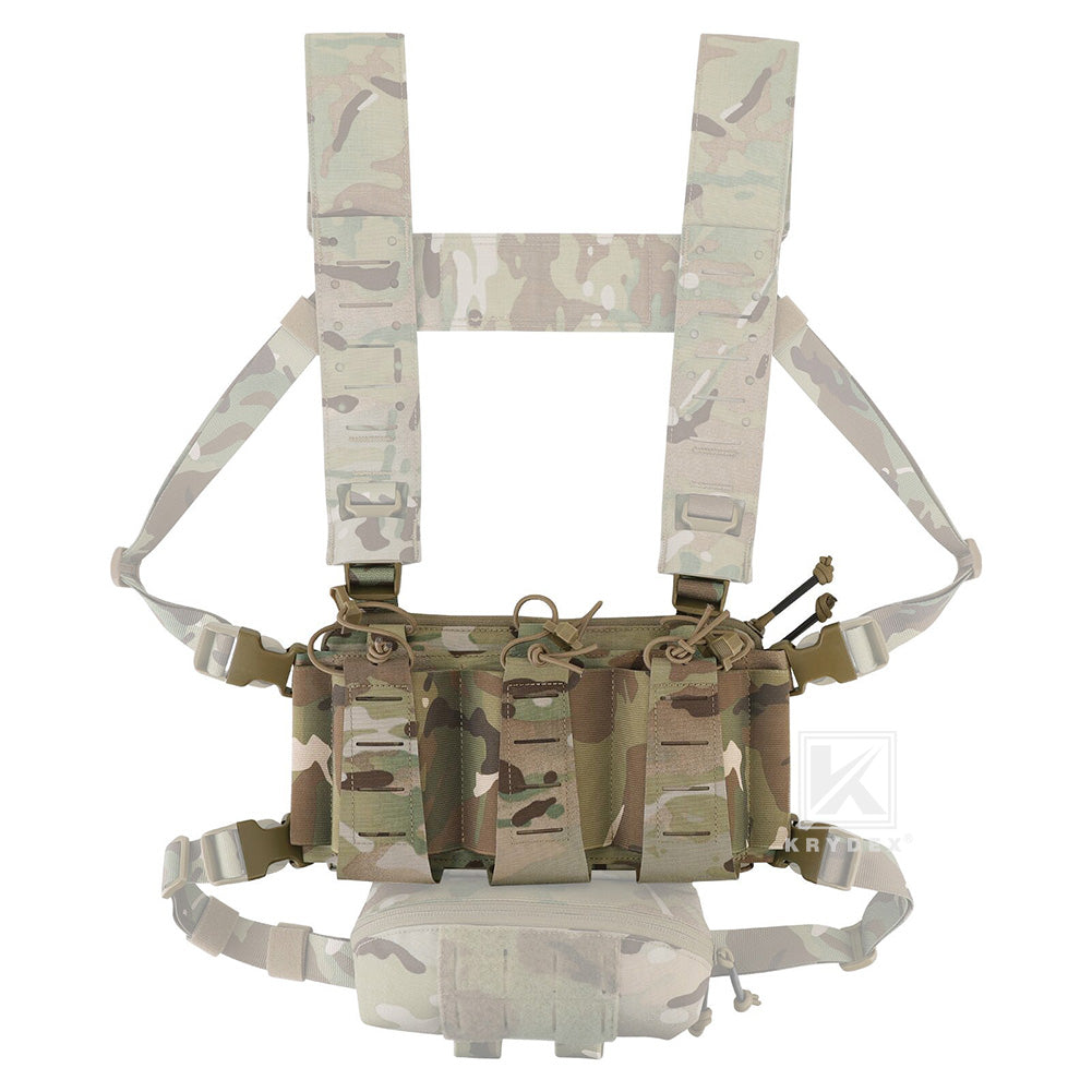 Krydex Tactical Triple Elastic 556 Magazine Pouch Placard GP Pouch Low-Profile Mag Holders for Chest Rig and Vest