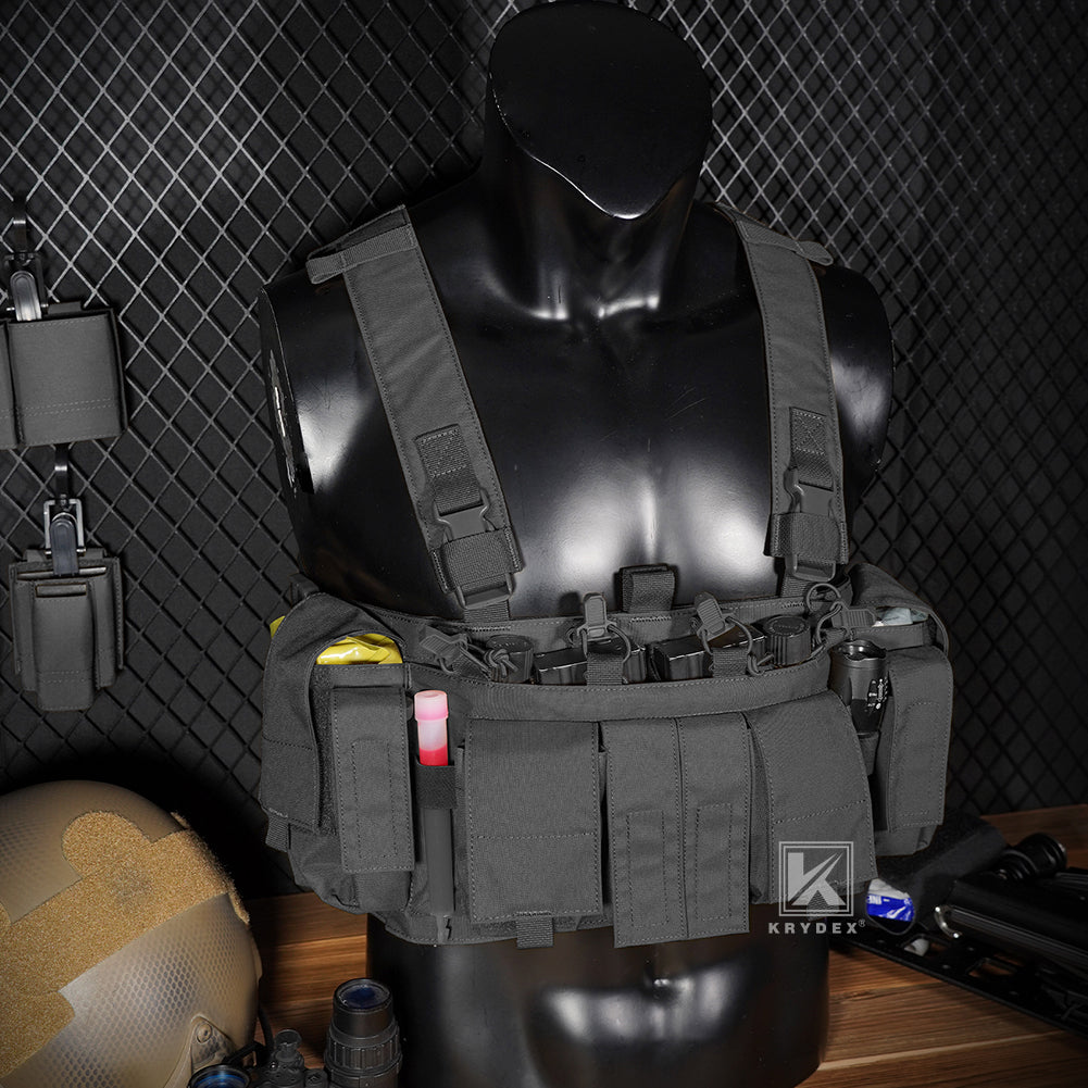 Krydex Tactical Chest Rig UW Gen IV Low Profile Micro Fight Rigs Carrier 556 9mm GP Pouch H Harness