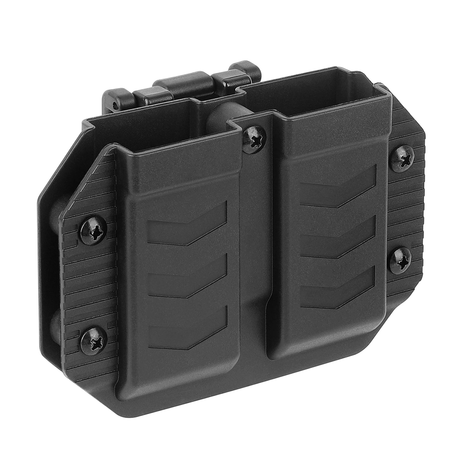 Krydex 9mm Double Stack Magazine Pouch 360° Rotatable Clip Fits 9mm/.40/.45 Double-Stack Mags Adjustable Retention Dual-Lock Mount for 1.5"-2.25" Belts & MOLLE