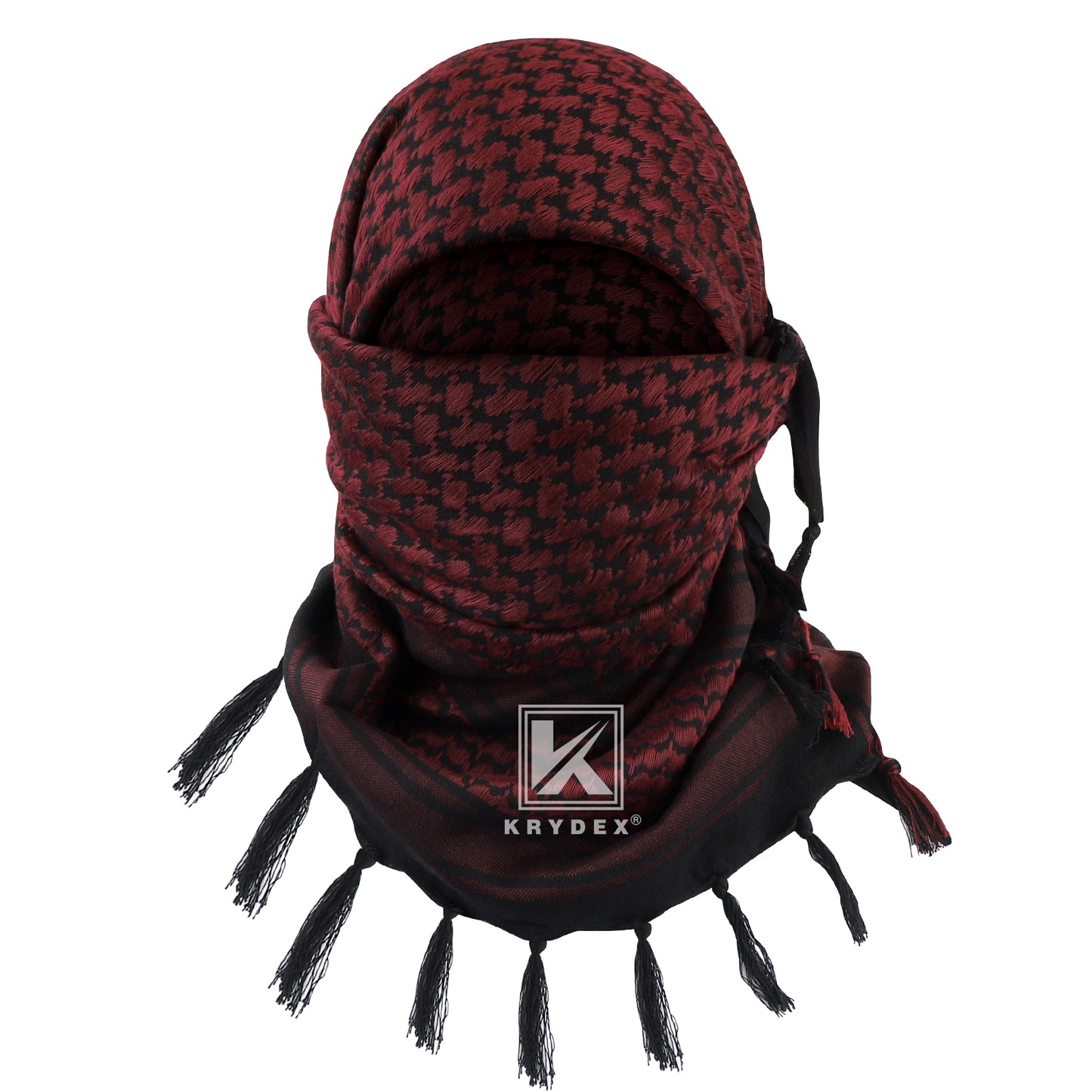 Krydex Tactical Scarf Headwrap Facecover Cotton Shemagh Breathable Balaclava Face Mask Neck Gaiter 43” x 43”