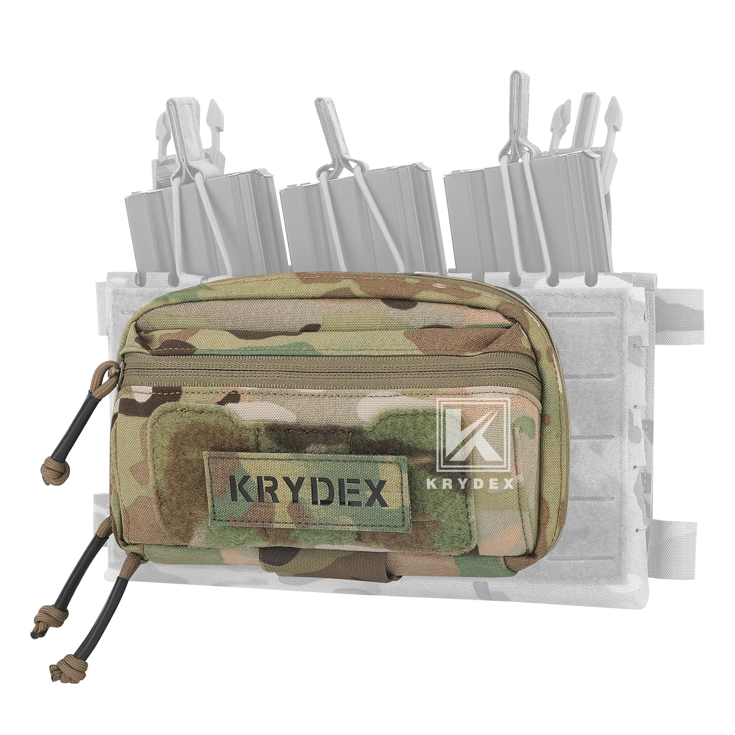 Krydex Tactical Admin Pouch Chest Bag MOLLE Utility Pouch Front Pocket for Vest and Chest Rig