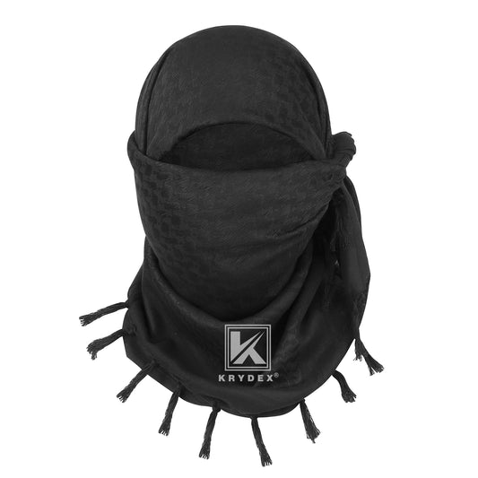Krydex Tactical Scarf Headwrap Facecover Cotton Shemagh Breathable Balaclava Face Mask Neck Gaiter 43” x 43”