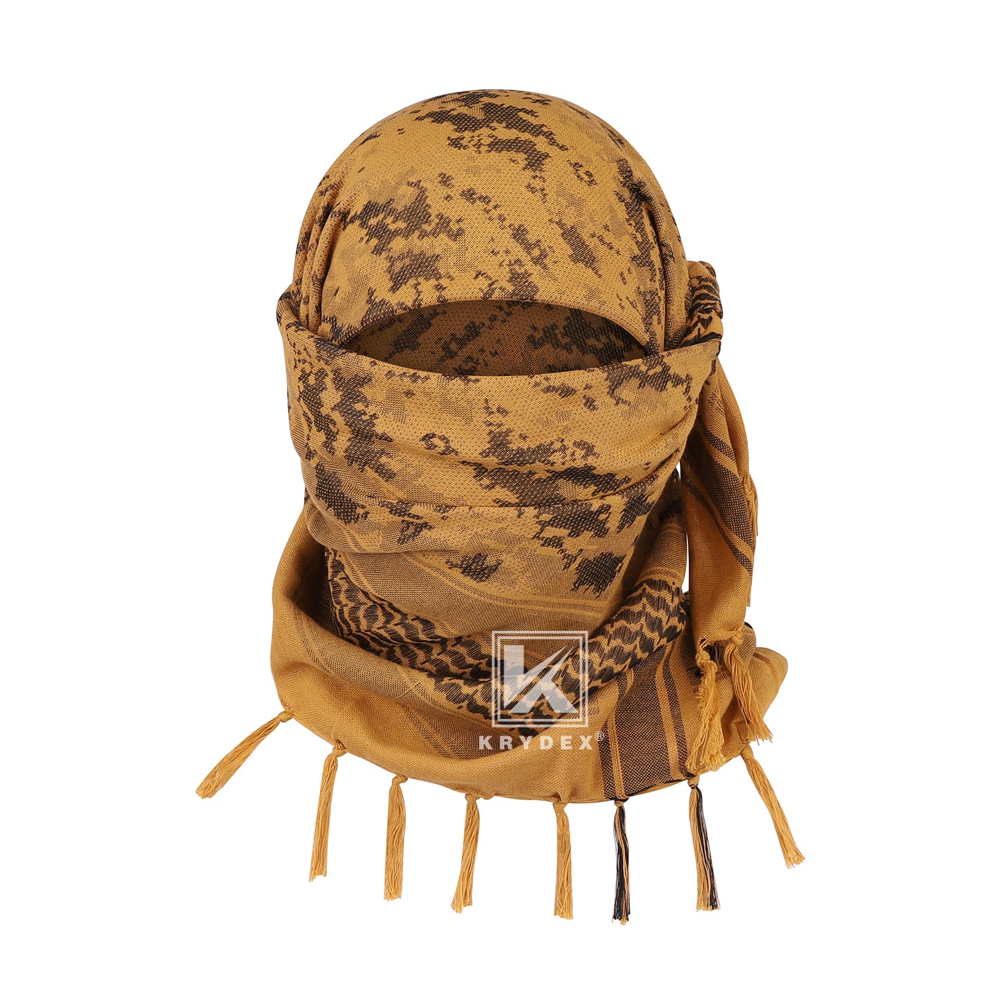 Krydex Tactical Scarf Headwrap Facecover Cotton Shemagh Breathable Balaclava Face Mask Neck Gaiter 43” x 43”