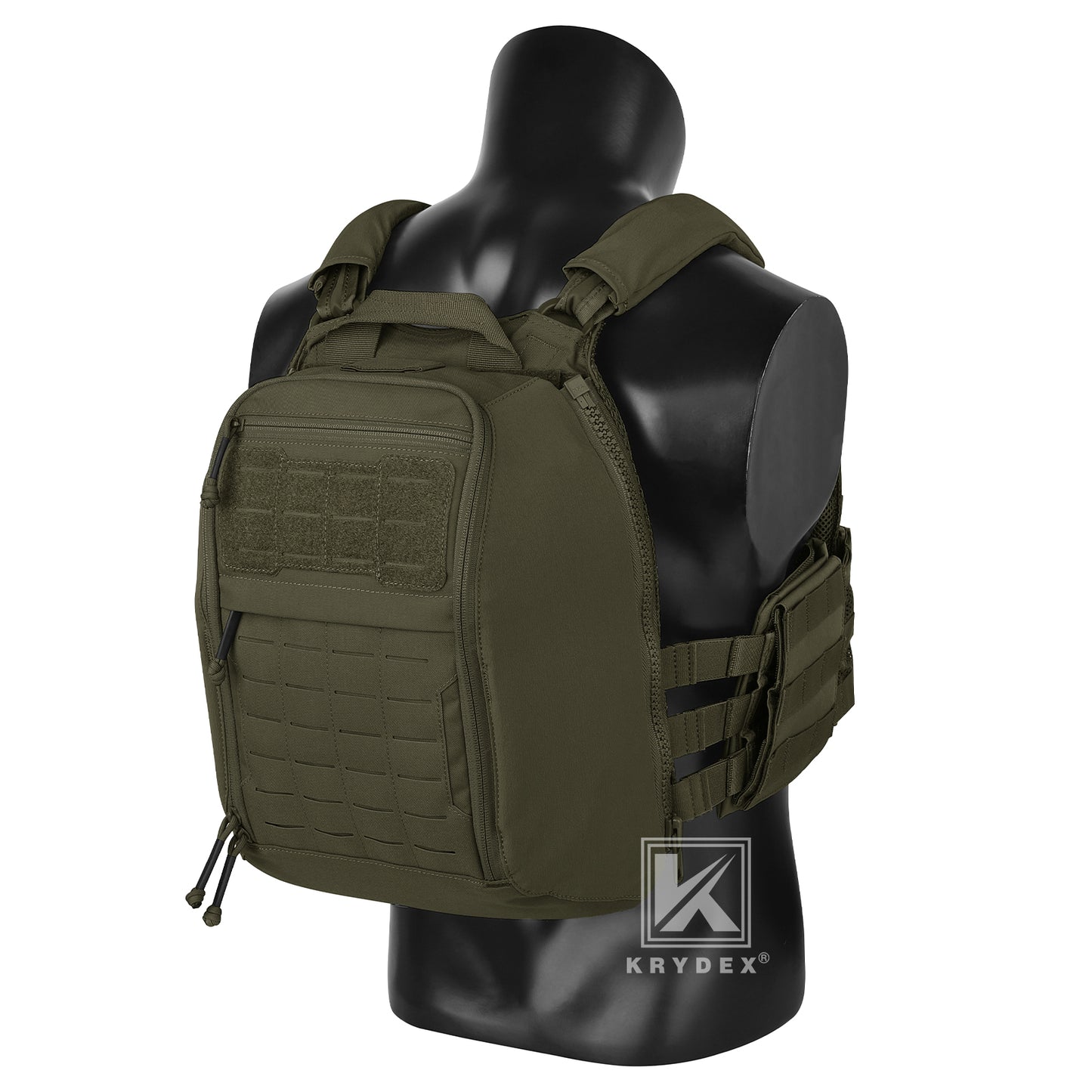Krydex Tactical Zip-on Back Panel for Scarab Vest MOLLE Helmet Hydration Backpack