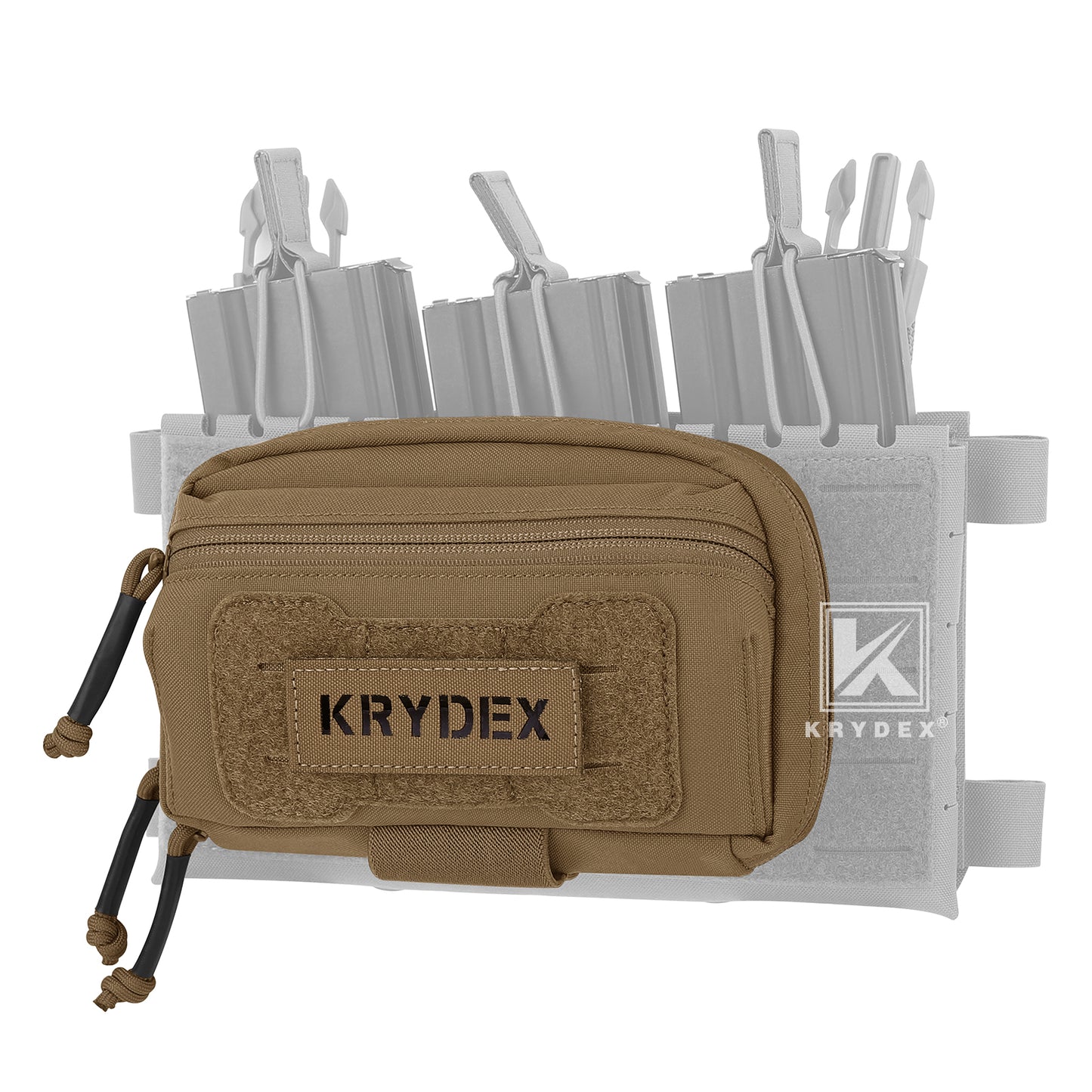 Krydex Tactical Admin Pouch Chest Bag MOLLE Utility Pouch Front Pocket for Vest and Chest Rig