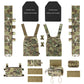 KRYDEX Low Vis Slick Plate Carrier Tactical Vest Body Armor w/MK Micro Fight Chest Rig Set