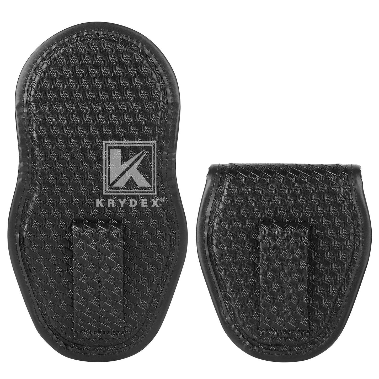 Krydex Hidden Snap Basket weave Handcuff Case Single Handcuff Pouch Fits 2” & 2.25” Duty Belt For Police Law Enforcement & Security Guard Equipment