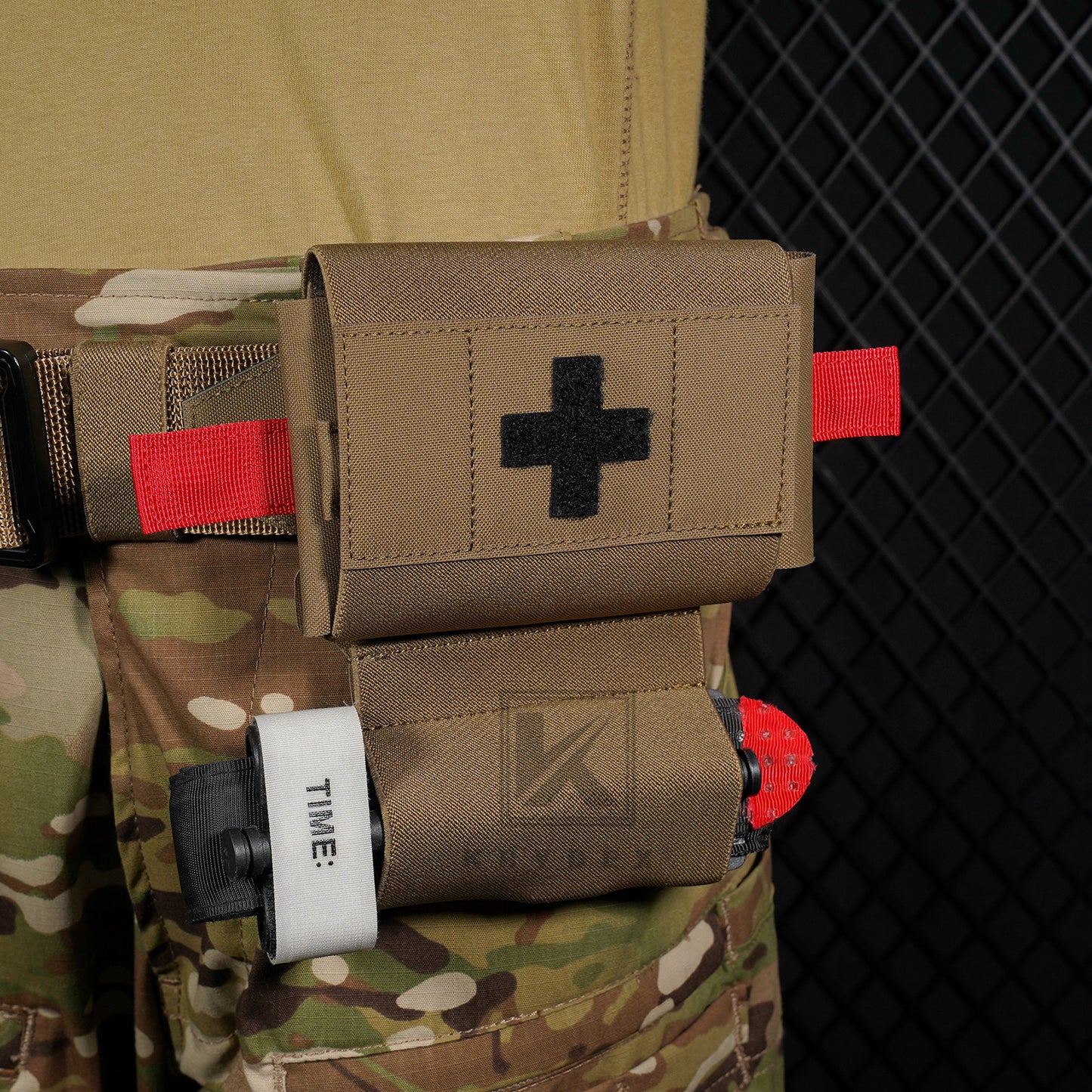 Krydex Tactical Micro Trauma Pouch MED IFAK Kit First Aid Insert Medical Holder Removable Tourniquet Holder MOLLE & Belt Compatible